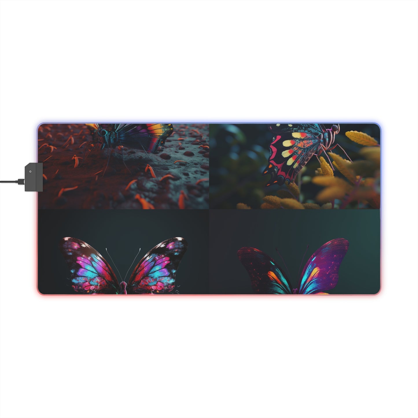 LED Gaming Mouse Pad Hyper Colorful Butterfly Macro 5