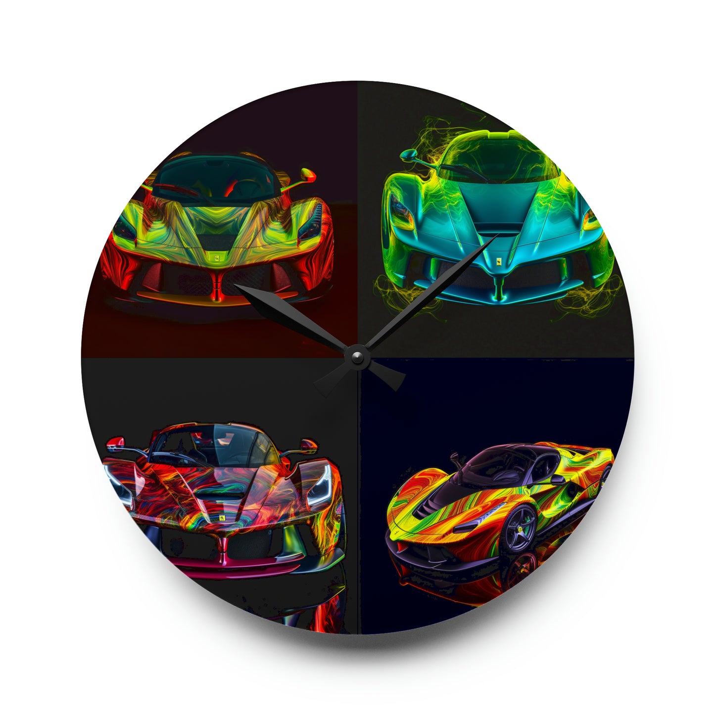 Acrylic Wall Clock Ferrari Neon 5