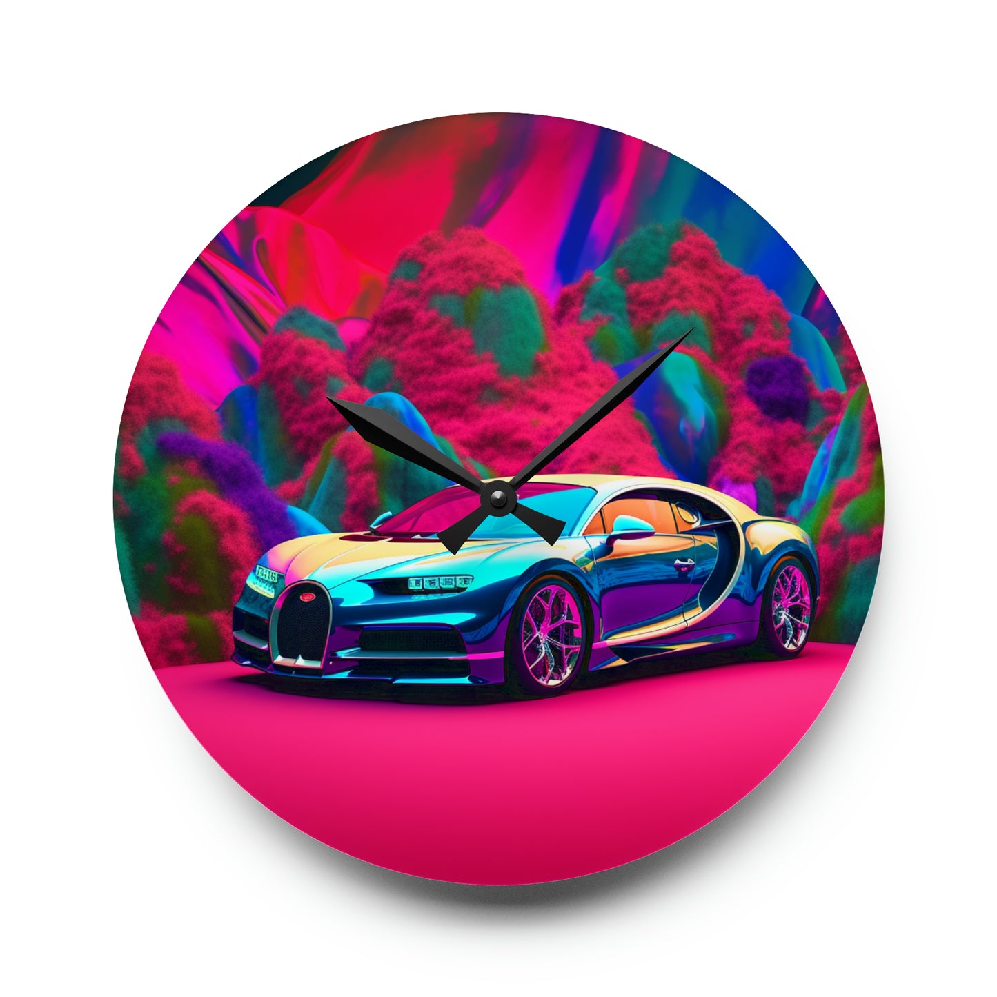 Acrylic Wall Clock Florescent Bugatti Flair 4