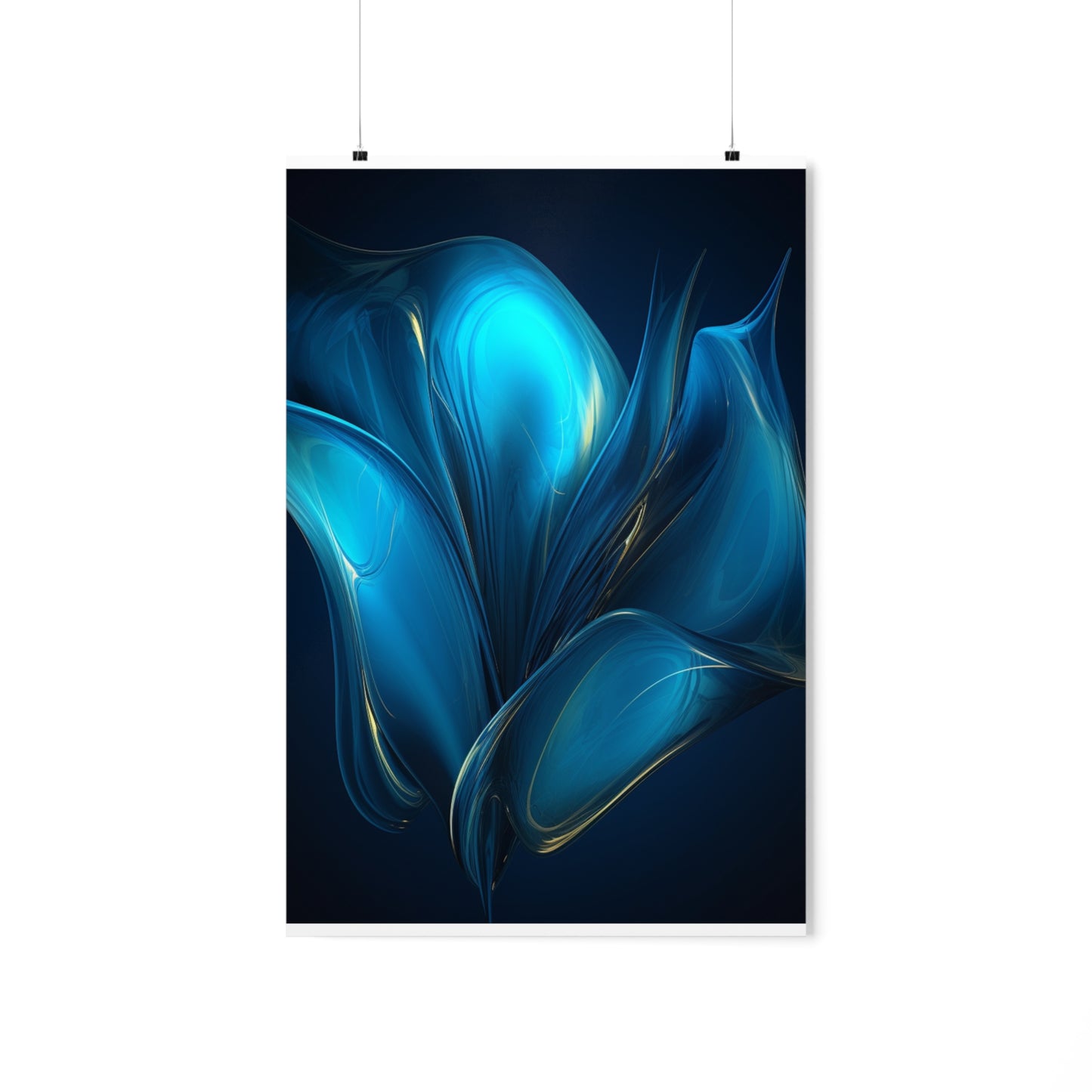 Premium Matte Vertical Posters Abstract Blue Tulip 2