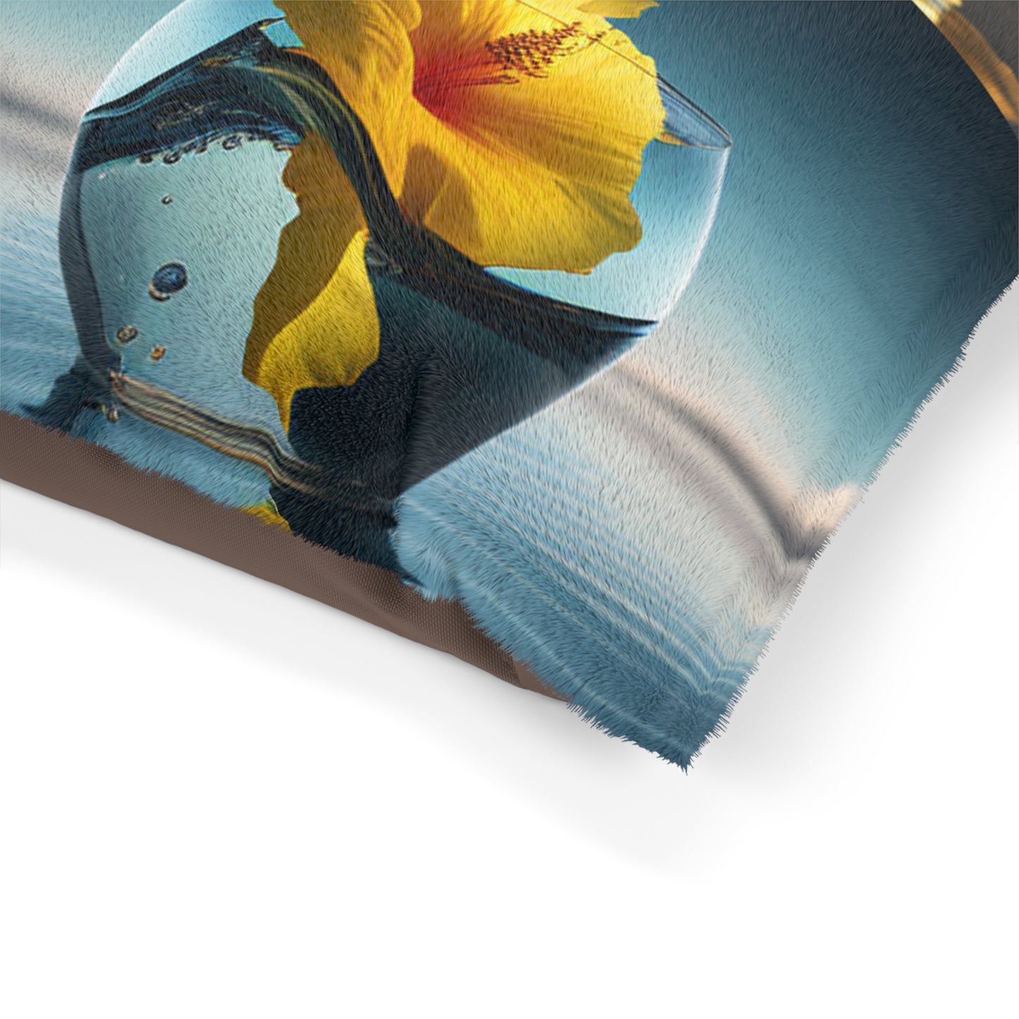 Pet Bed Yellow Hibiscus glass 5