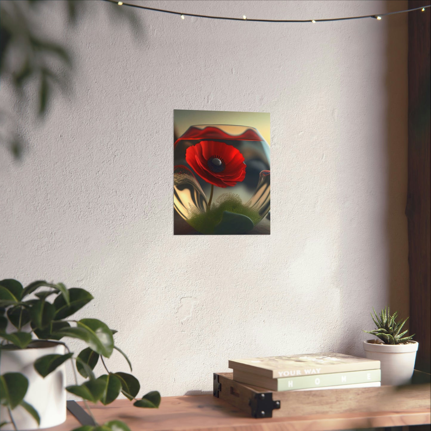 Premium Matte Vertical Posters Red Anemone in a Vase 3