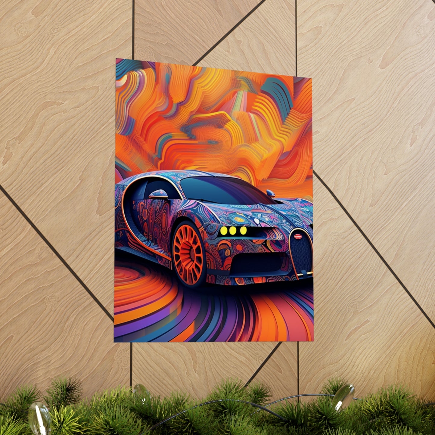 Premium Matte Vertical Posters Bugatti Abstract Concept 4