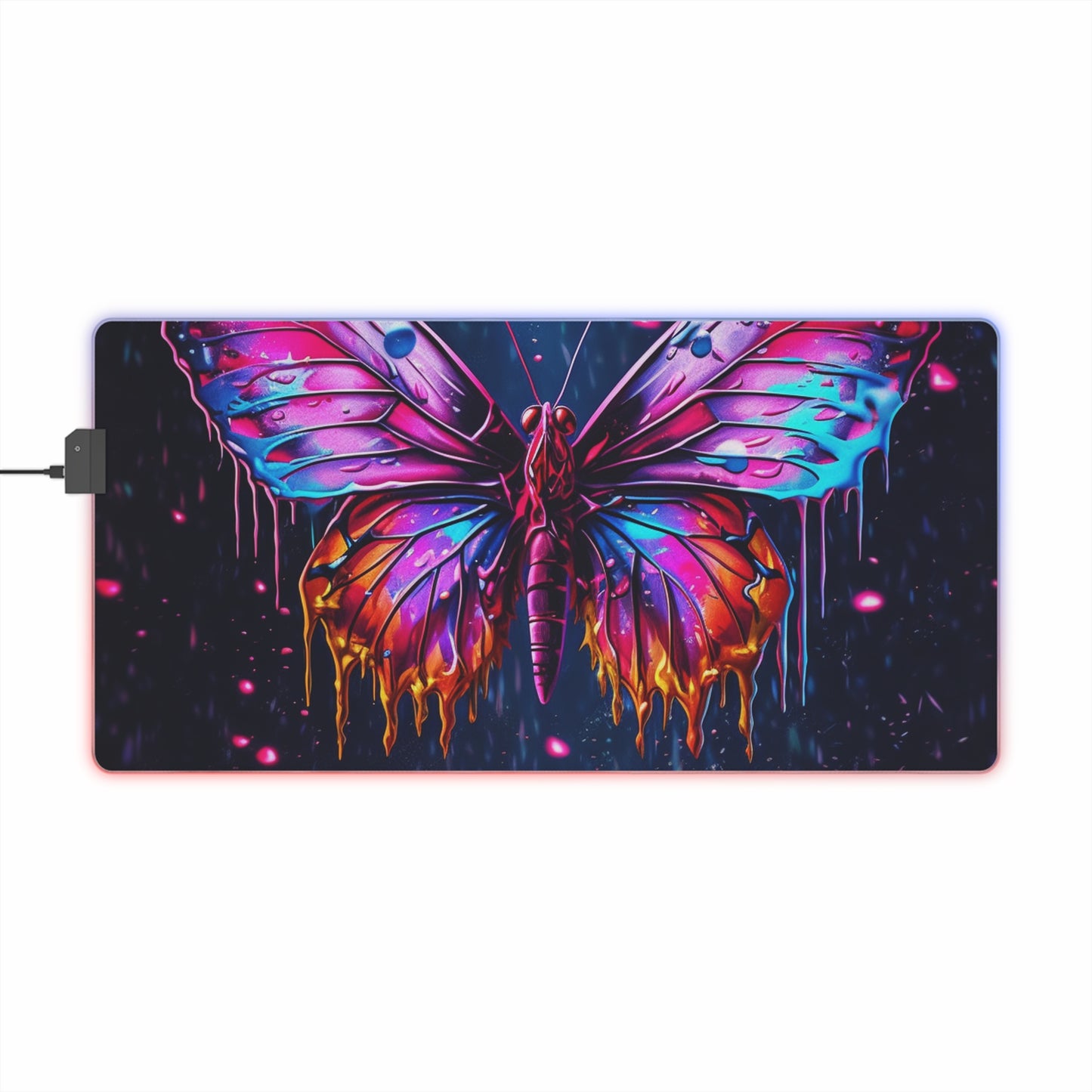 LED Gaming Mouse Pad Pink Butterfly Flair 2