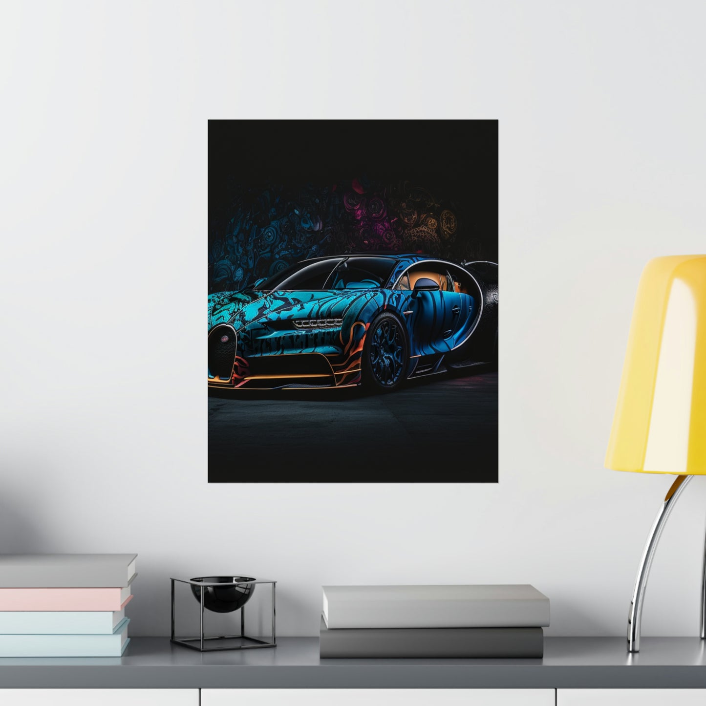 Premium Matte Vertical Posters Bugatti Blue 3