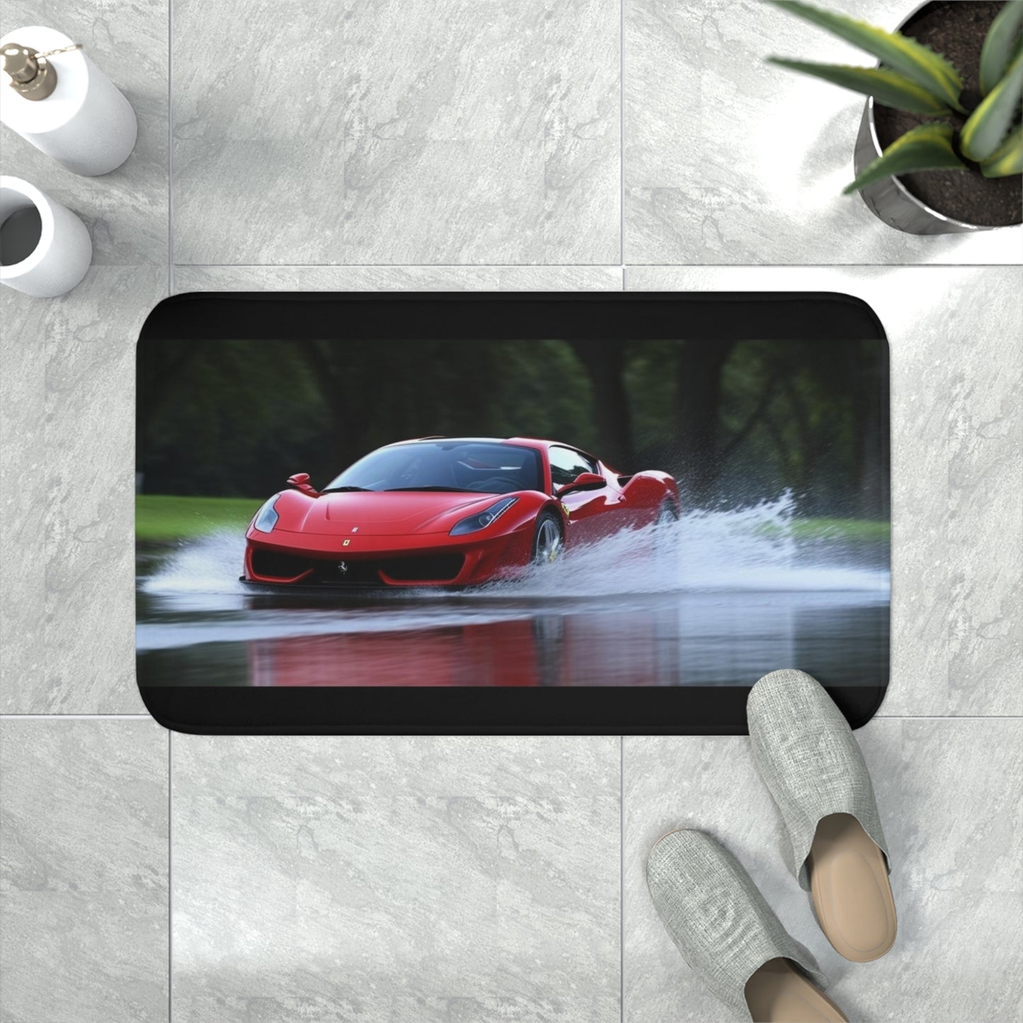 Memory Foam Bath Mat Water Ferrari Splash 2