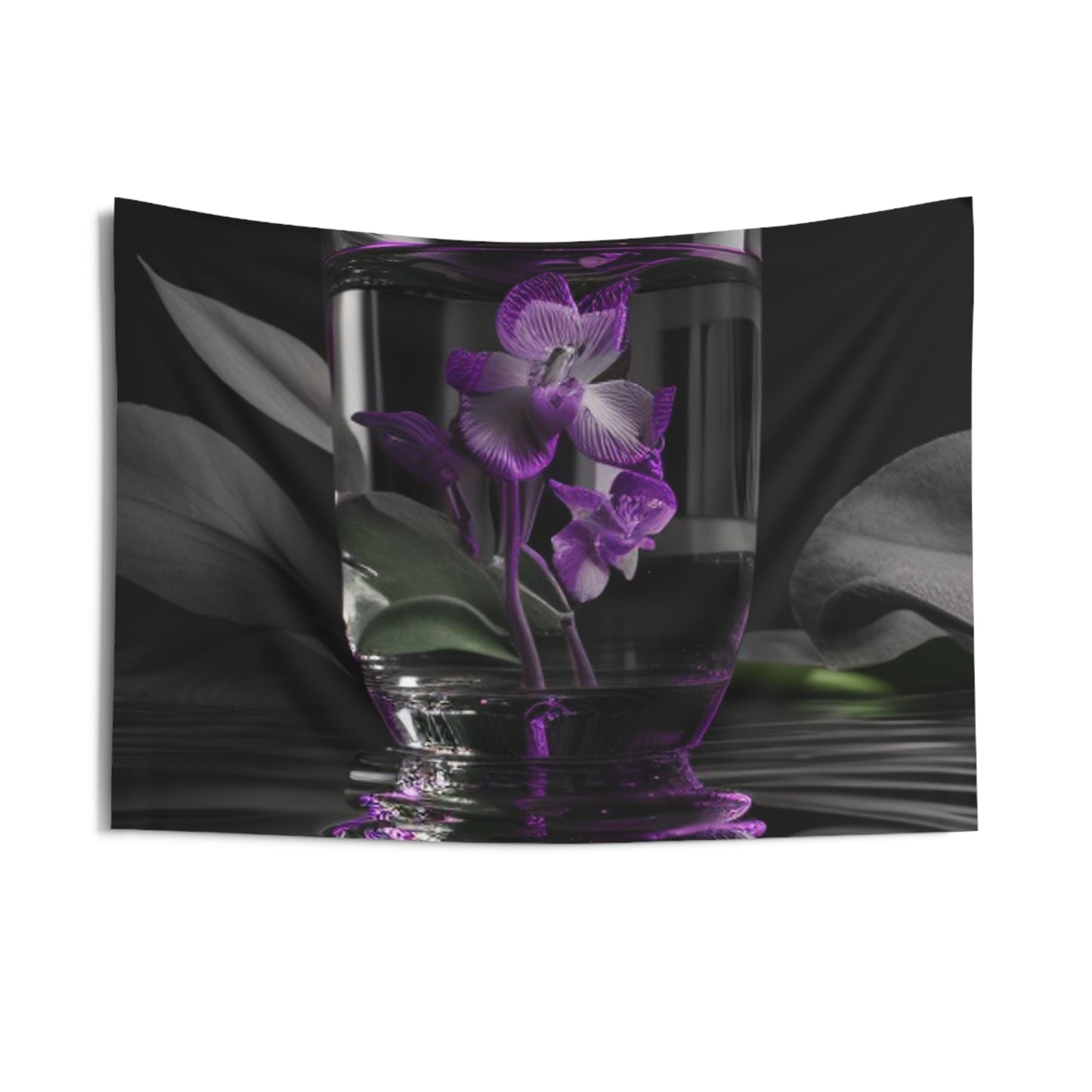 Indoor Wall Tapestries Purple Orchid Glass vase 1