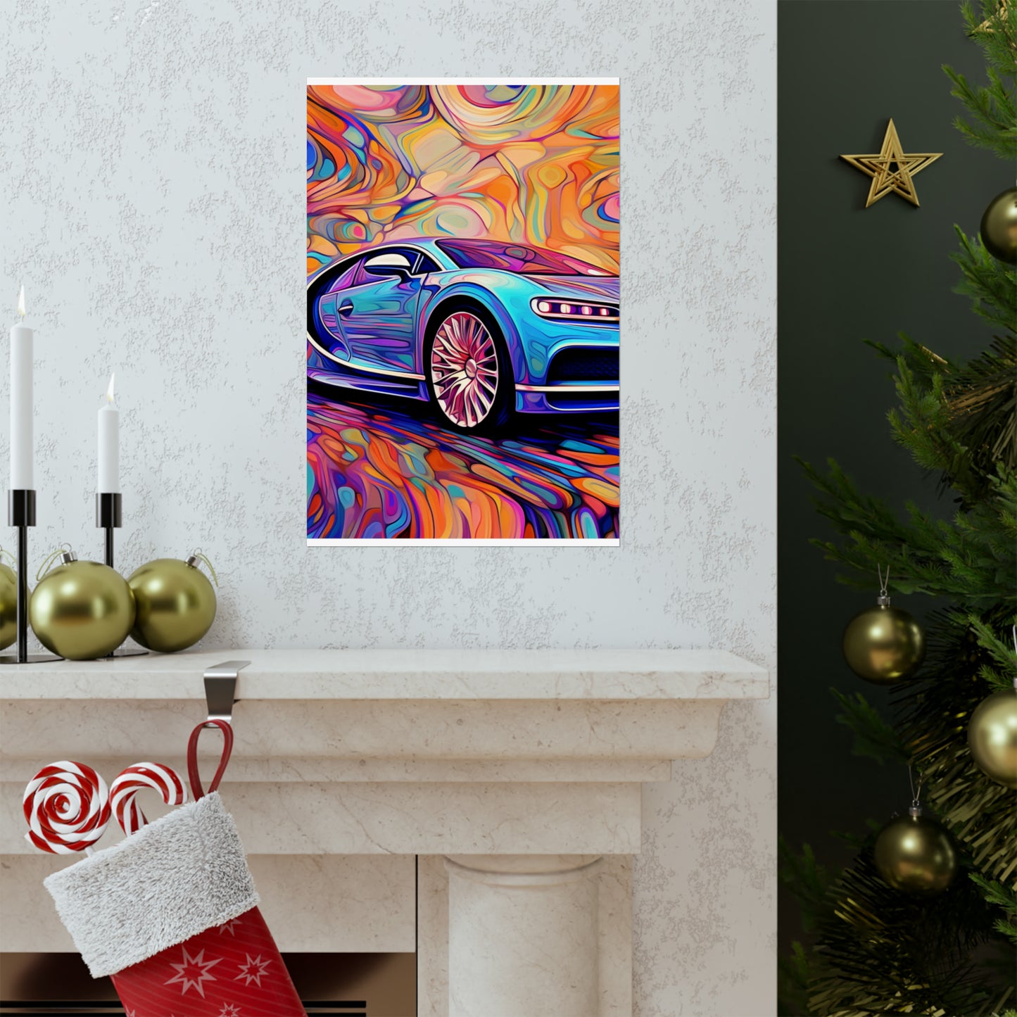 Premium Matte Vertical Posters Bugatti Abstract Concept 3