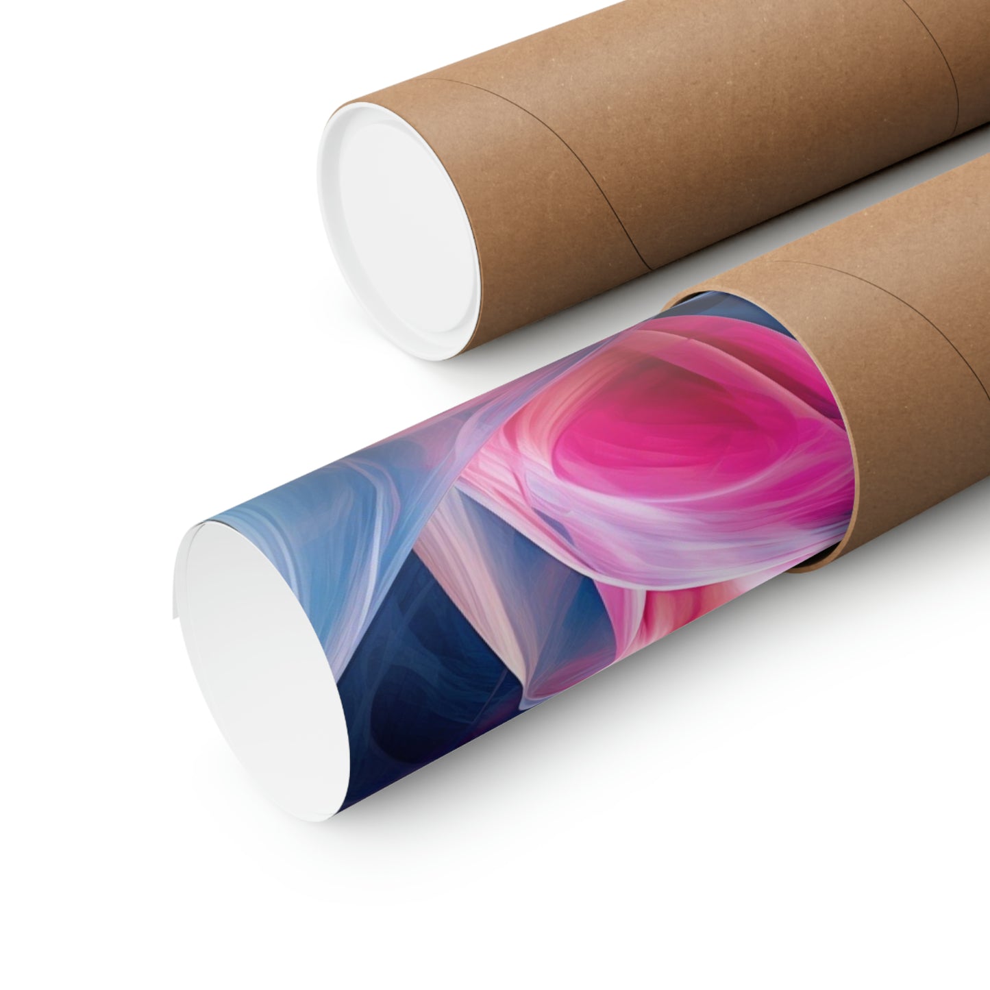 Premium Matte Vertical Posters Pink & Blue Tulip Rose 3