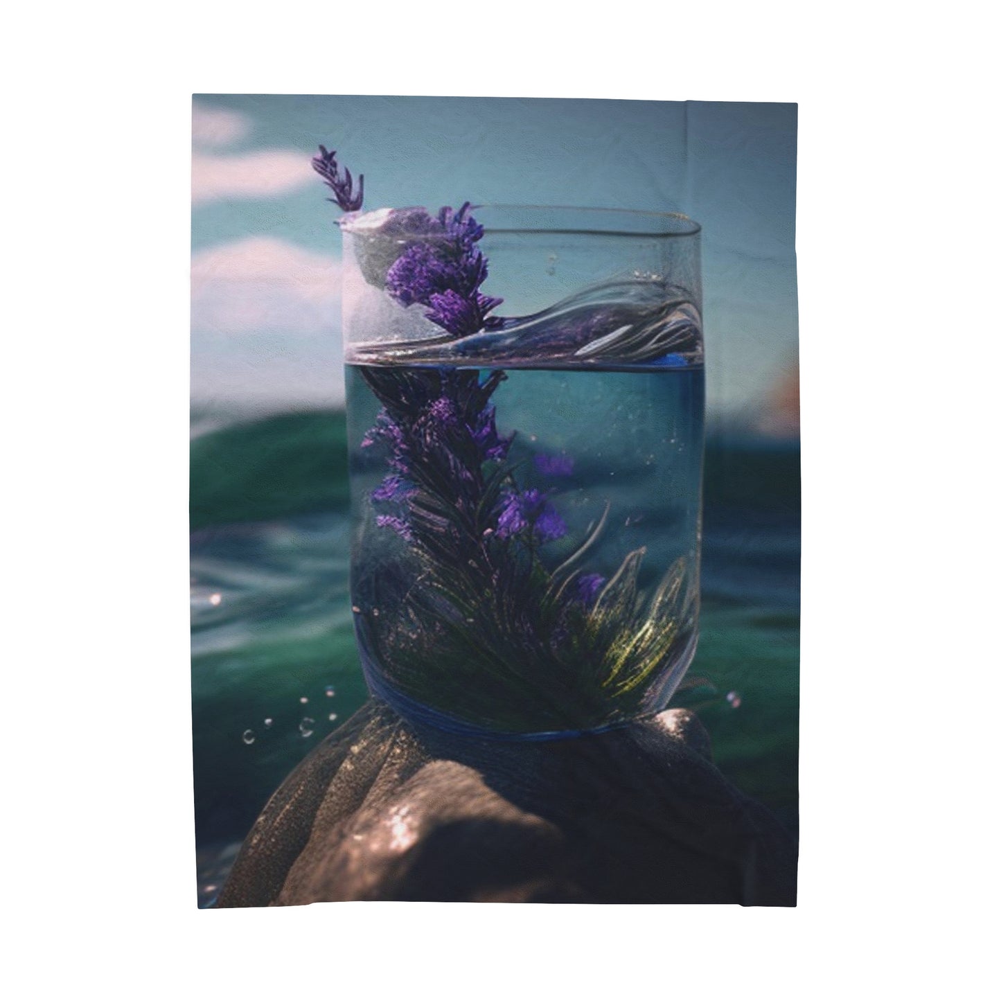 Velveteen Plush Blanket Lavender in a vase 2