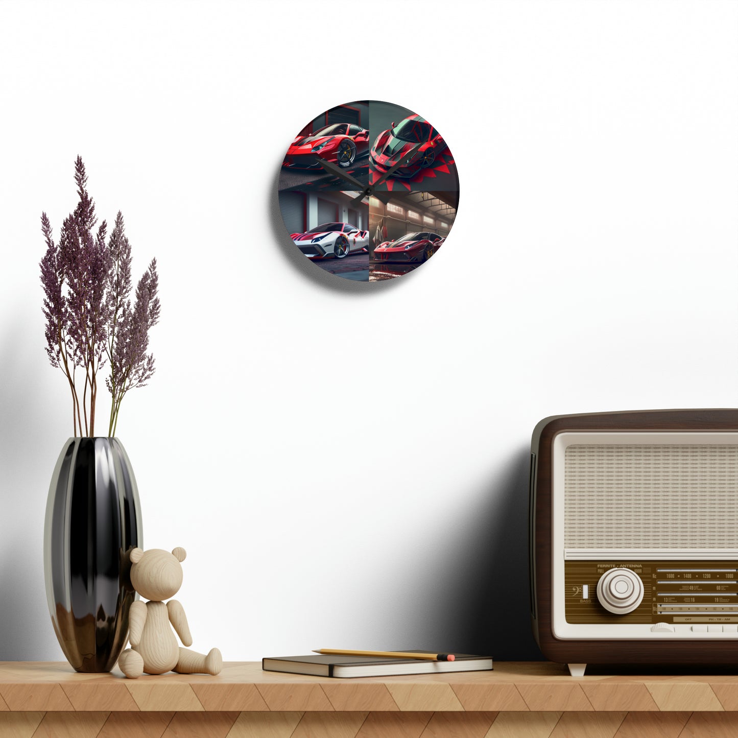 Acrylic Wall Clock Ferrari Hyper 5