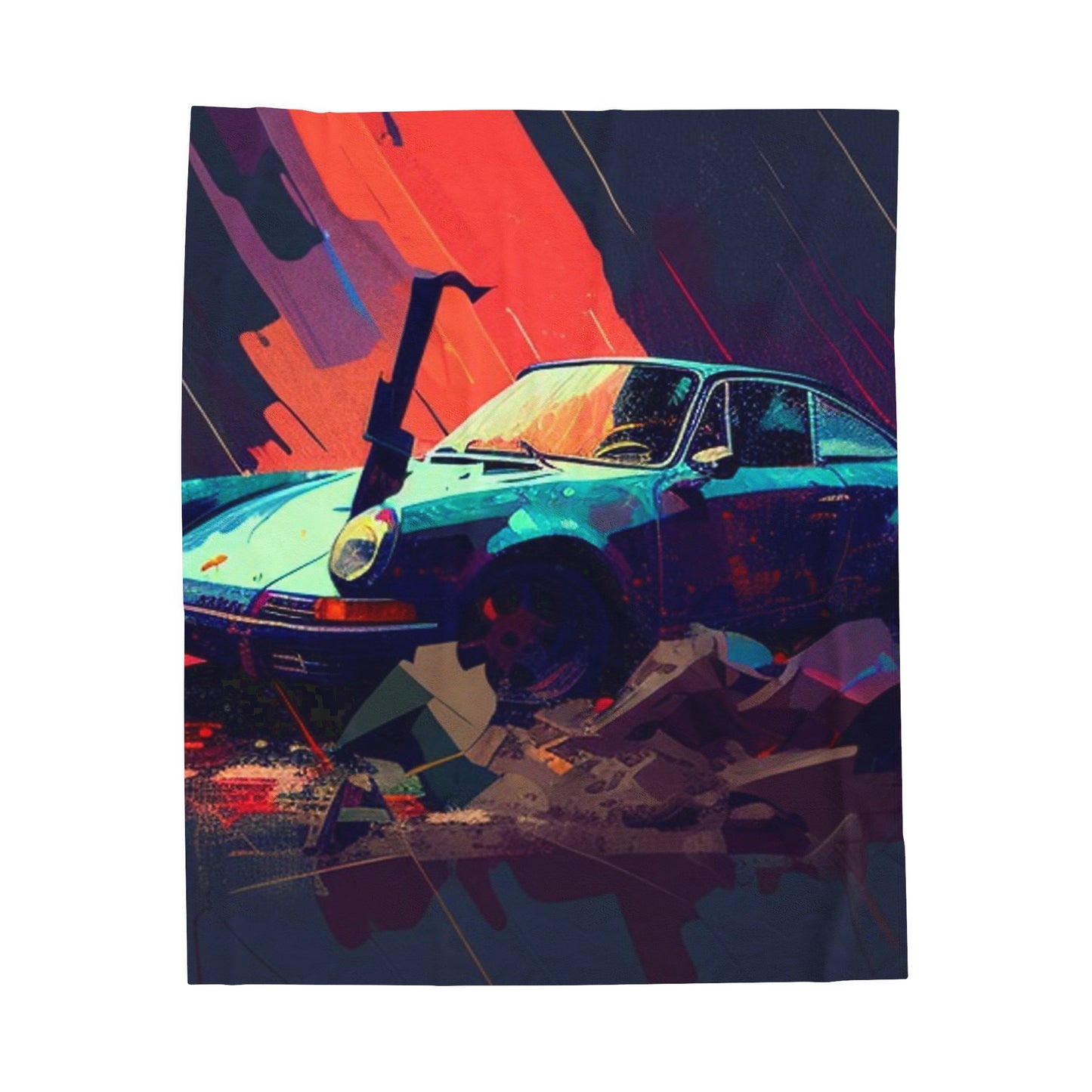 Velveteen Plush Blanket Porsche Abstract 2