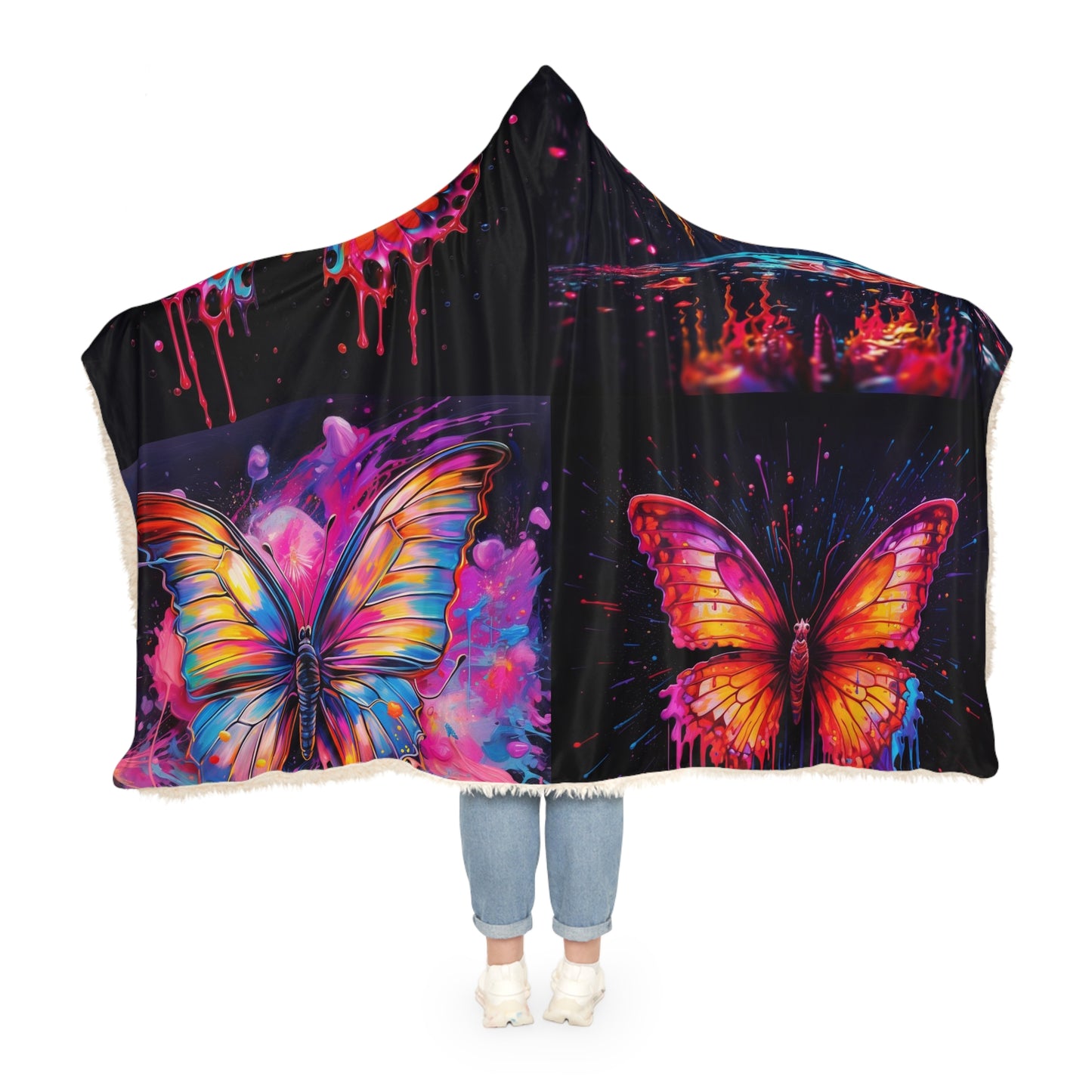 Snuggle Hooded Blanket Pink Butterfly Flair 5