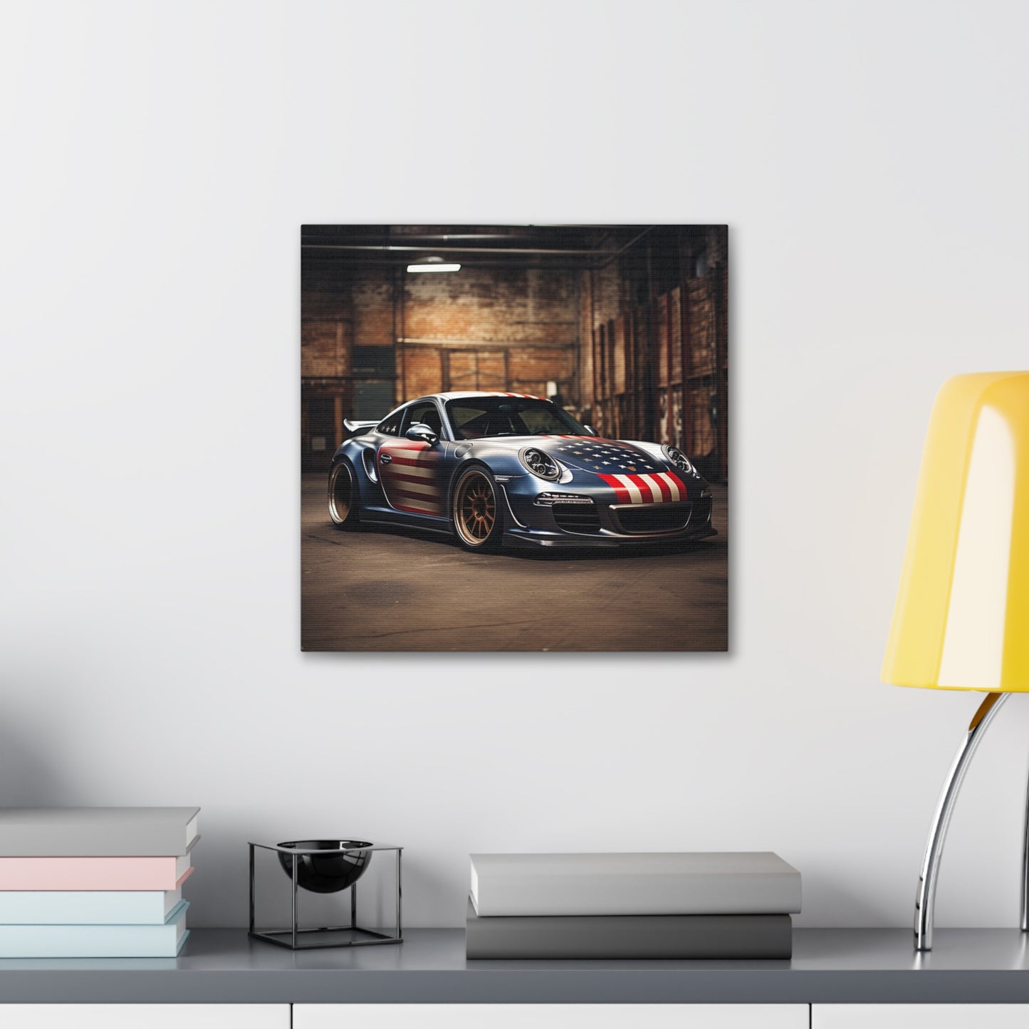 Canvas Gallery Wraps American Flag Porsche 1