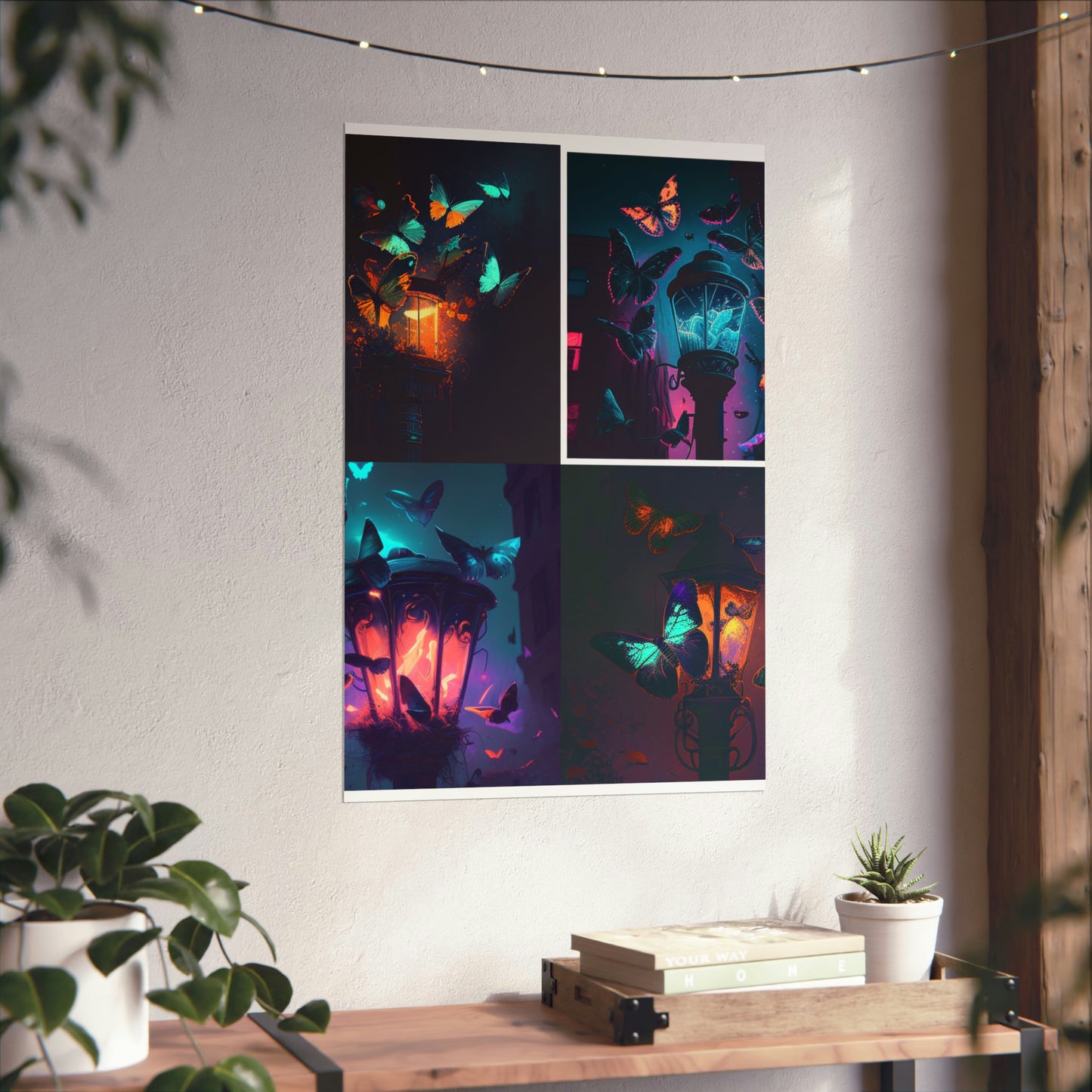 Premium Matte Vertical Posters Street Light Butterfly 5