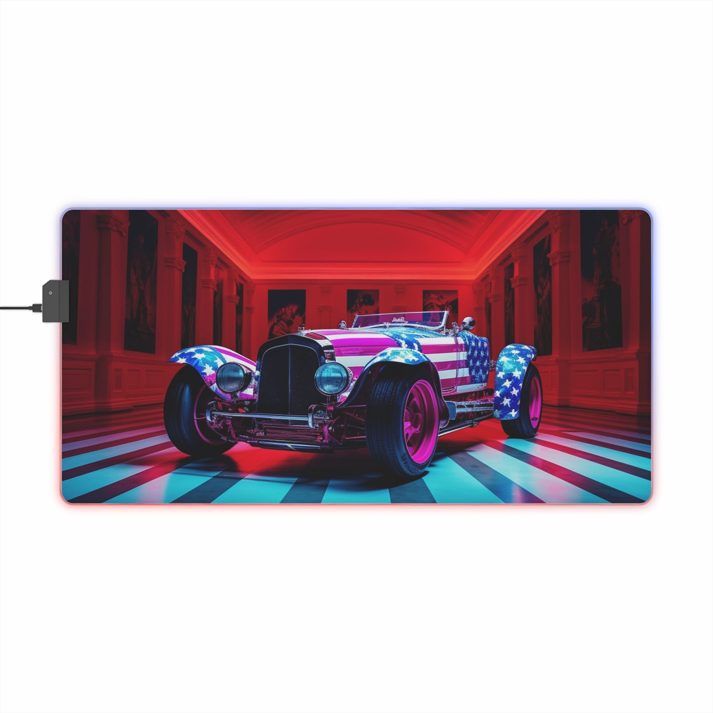 LED Gaming Mouse Pad Macro Bugatti American Flag 3