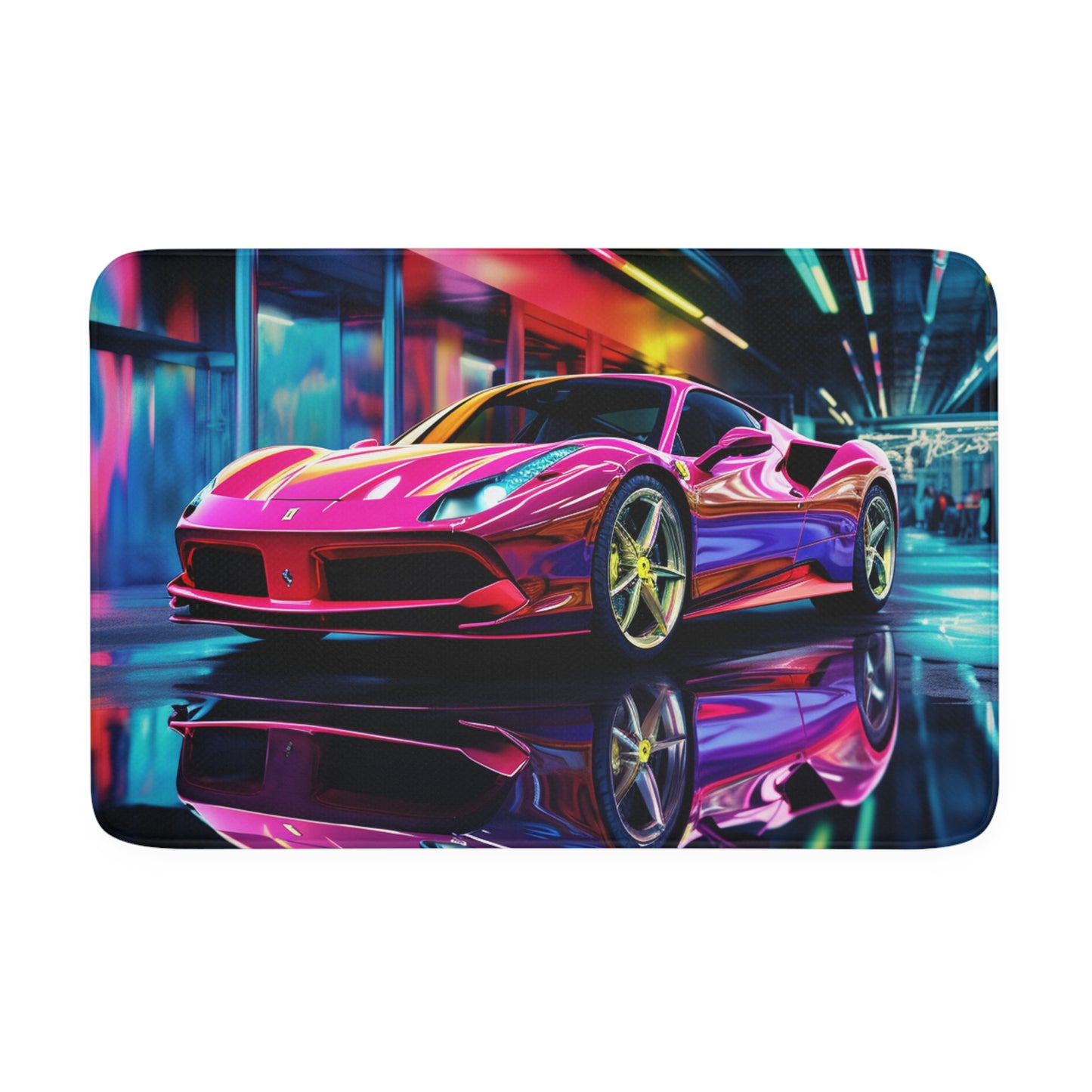 Memory Foam Bath Mat Pink Macro Ferrari 4