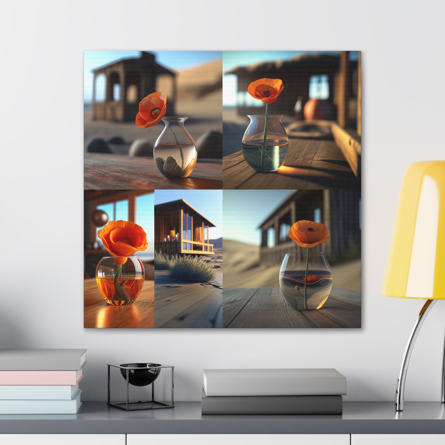 Canvas Gallery Wraps Poppy in a Glass Vase 5