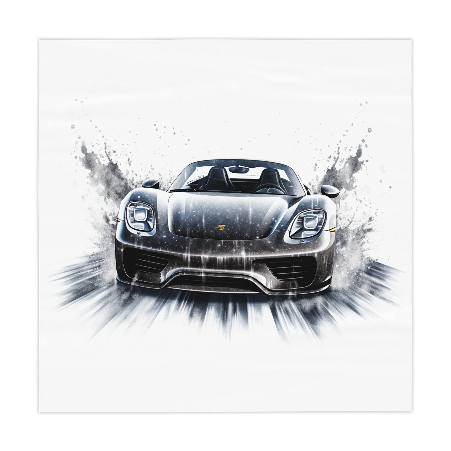 Tablecloth 918 Spyder white background driving fast with water splashing 3