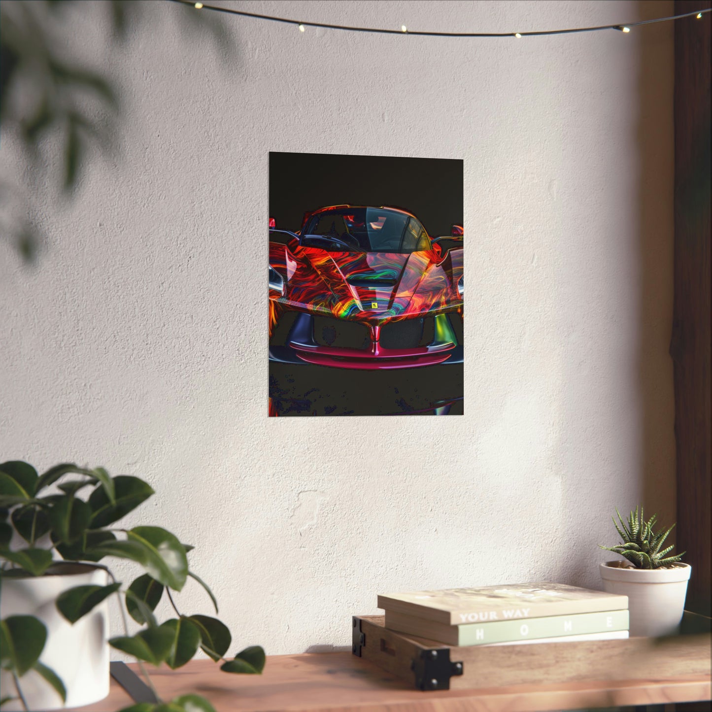 Premium Matte Vertical Posters Ferrari Neon 3