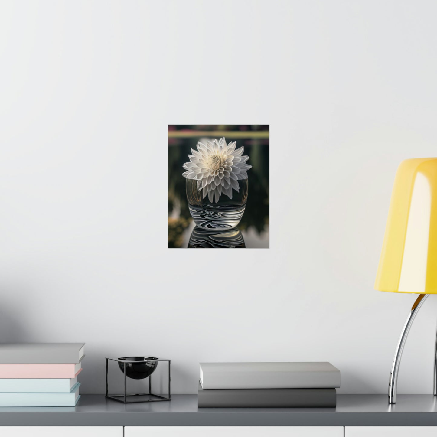 Premium Matte Vertical Posters White Dahlia 2