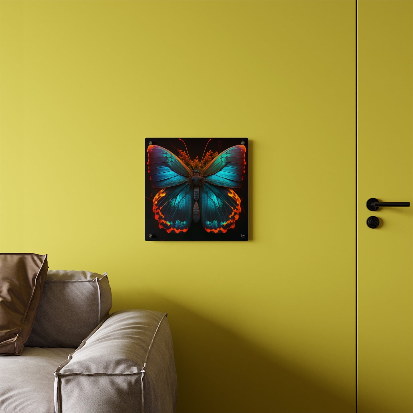 Acrylic Wall Art Panels Neon Butterfly Flair 3