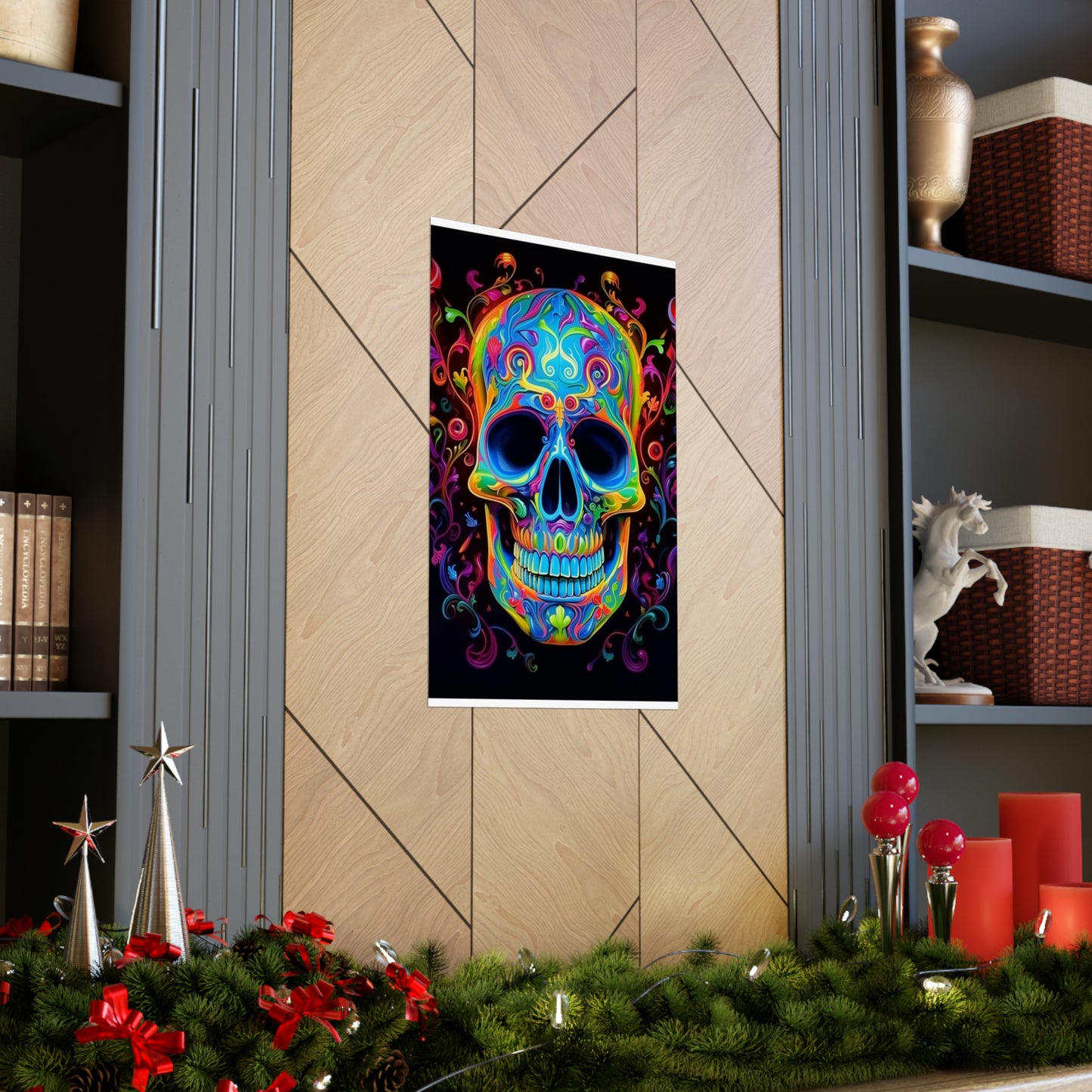 Premium Matte Vertical Posters Macro Skull Color 4