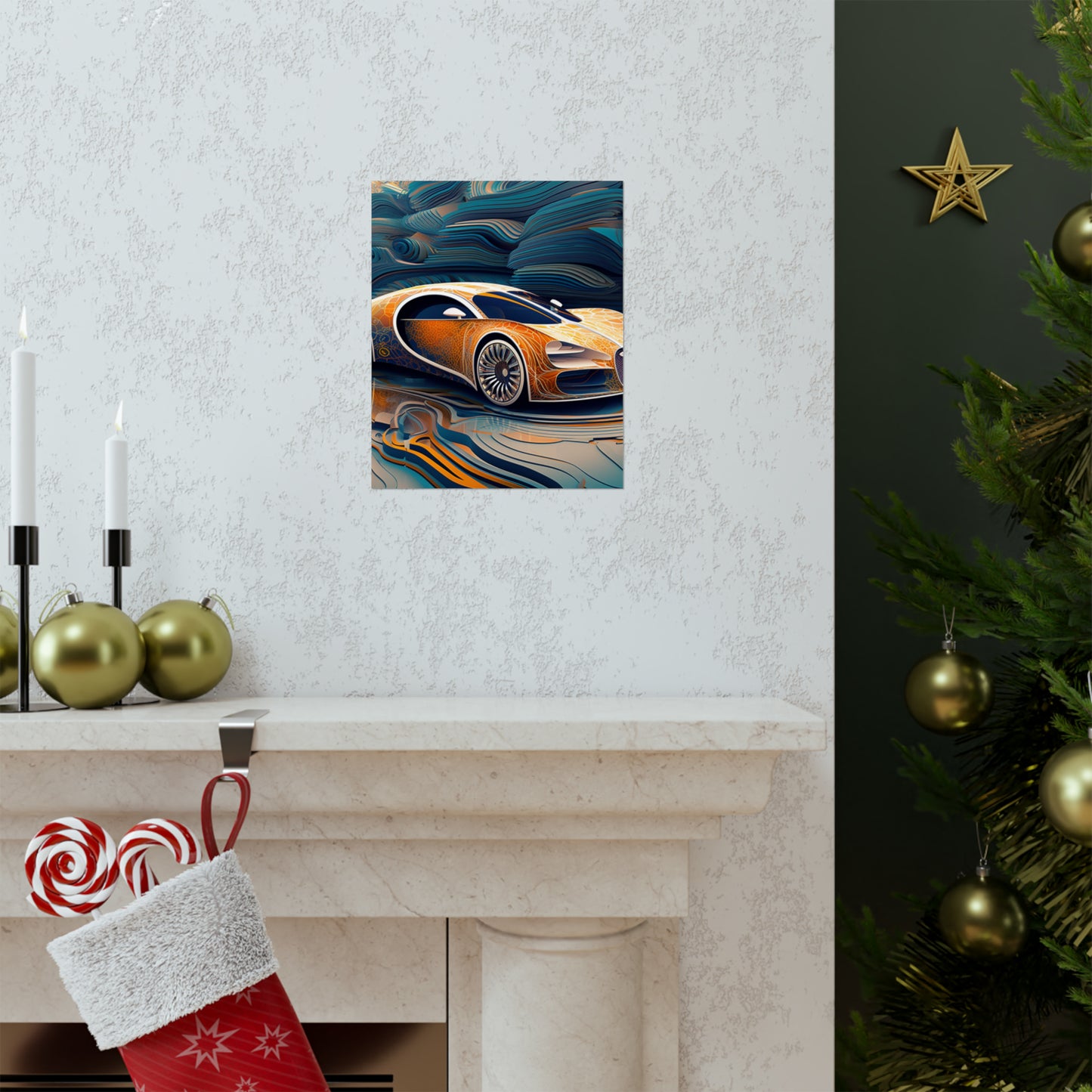 Premium Matte Vertical Posters Bugatti Abstract Flair 1