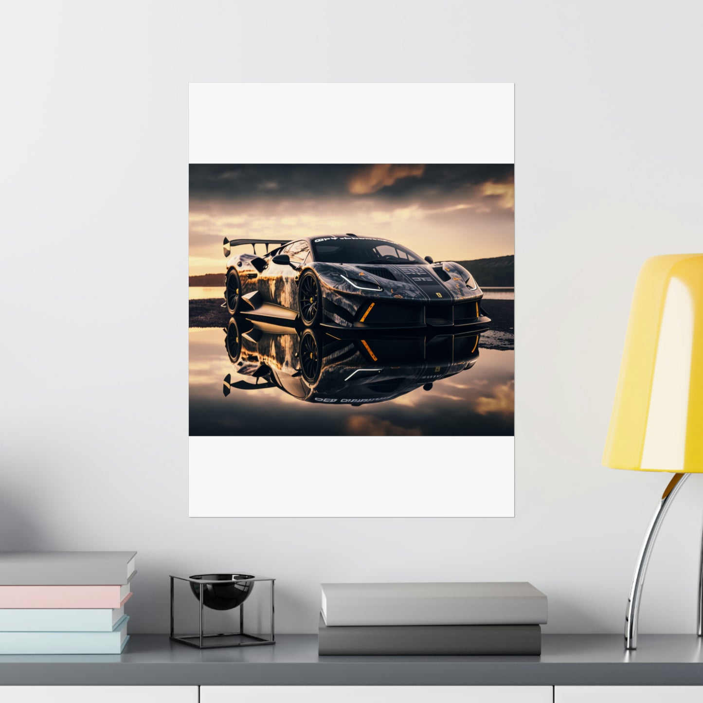 Premium Matte Vertical Posters Ferrari Lake 2