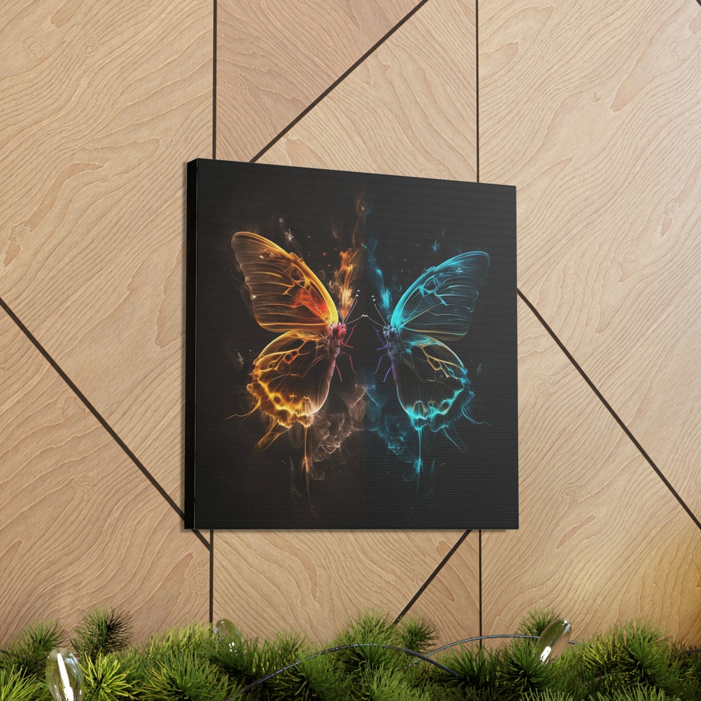 Canvas Gallery Wraps Kiss Neon Butterfly 7