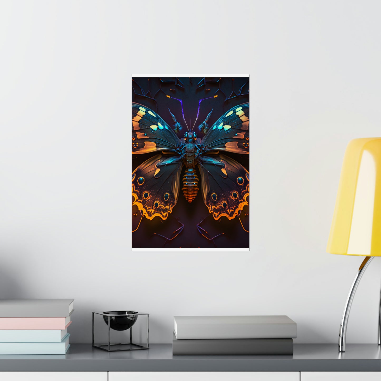 Premium Matte Vertical Posters Neon Hue Butterfly 2