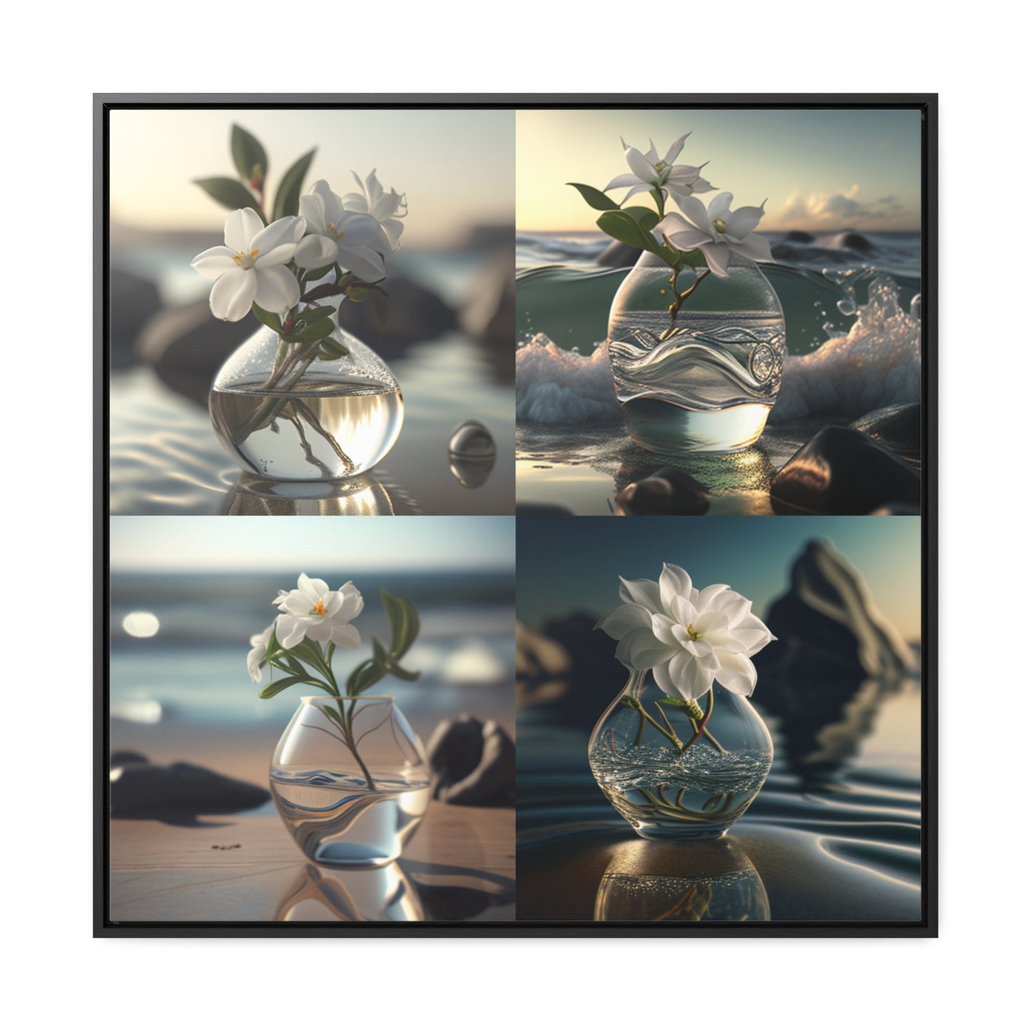 Gallery Canvas Wraps, Square Frame Jasmine glass vase 5