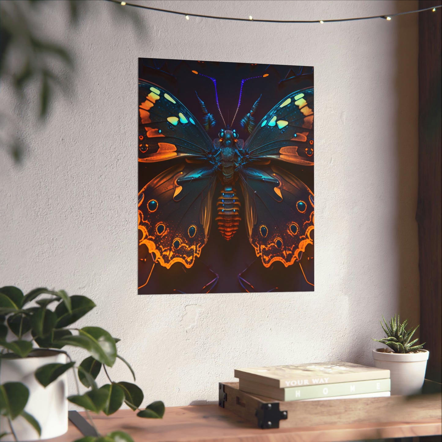 Premium Matte Vertical Posters Neon Hue Butterfly 2