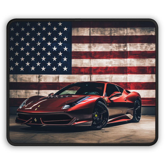 Gaming Mouse Pad  American Flag Background Ferrari 4
