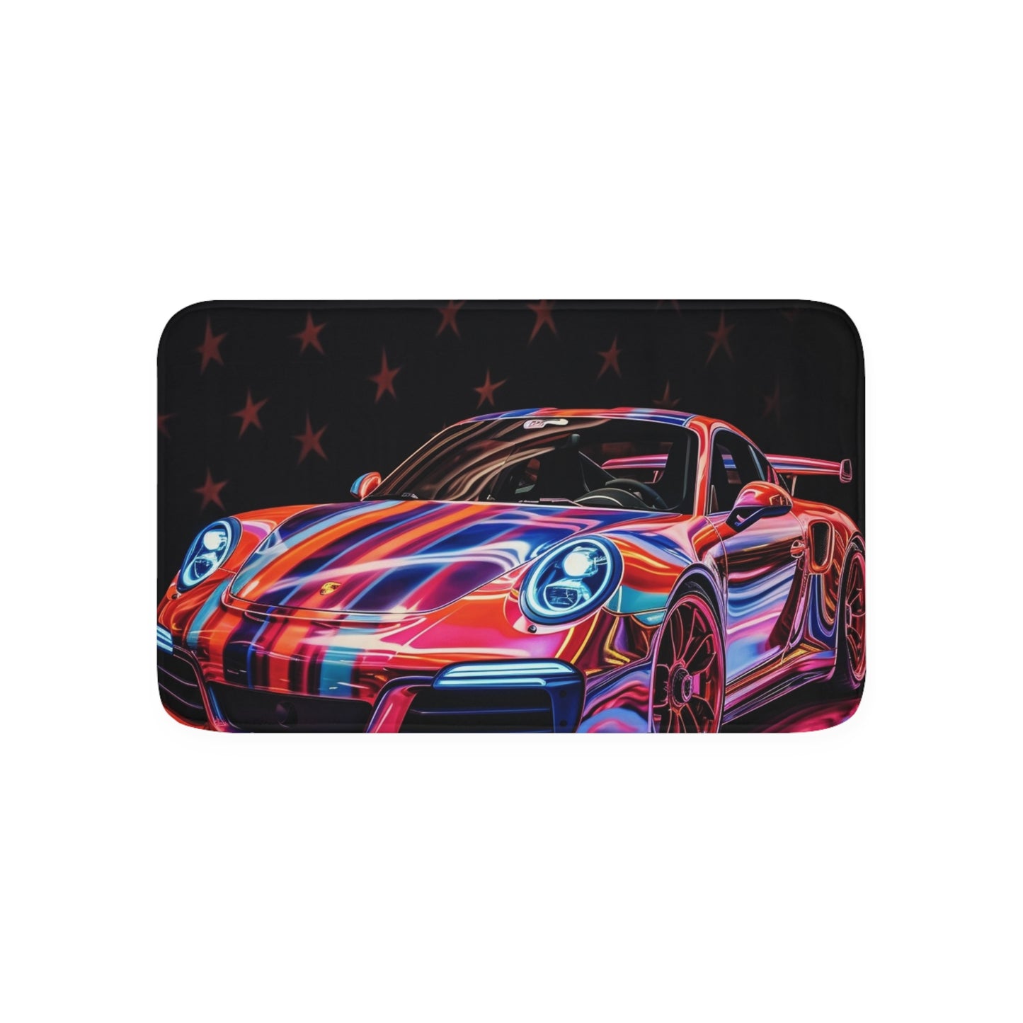 Memory Foam Bath Mat American Flag Colored Porsche 2