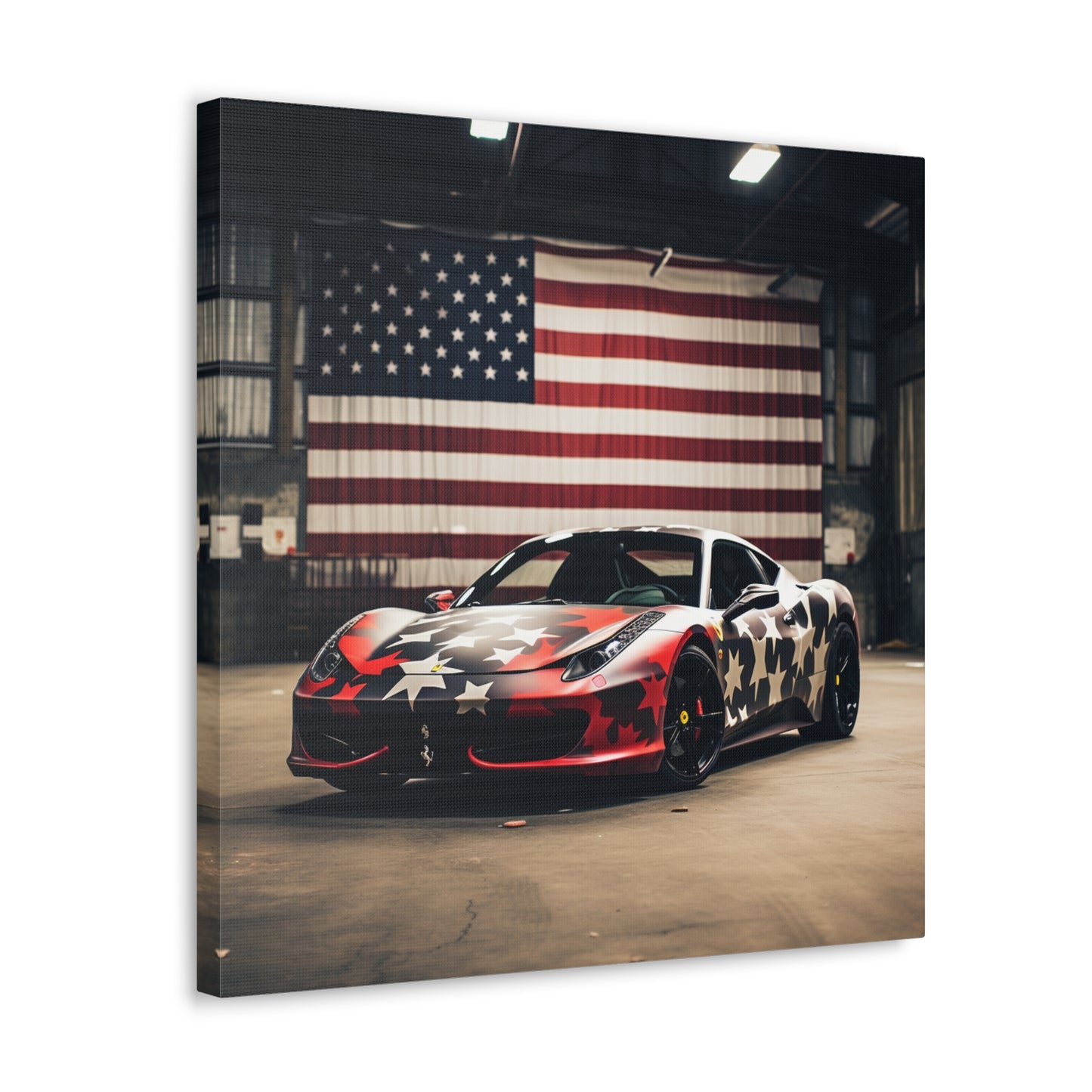 Canvas Gallery Wraps American Flag Farrari 1