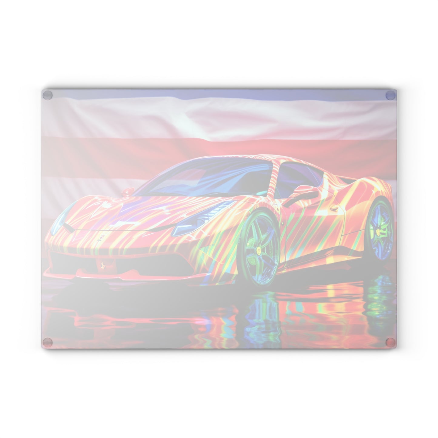 Glass Cutting Board Hyper Colorfull Ferrari 4