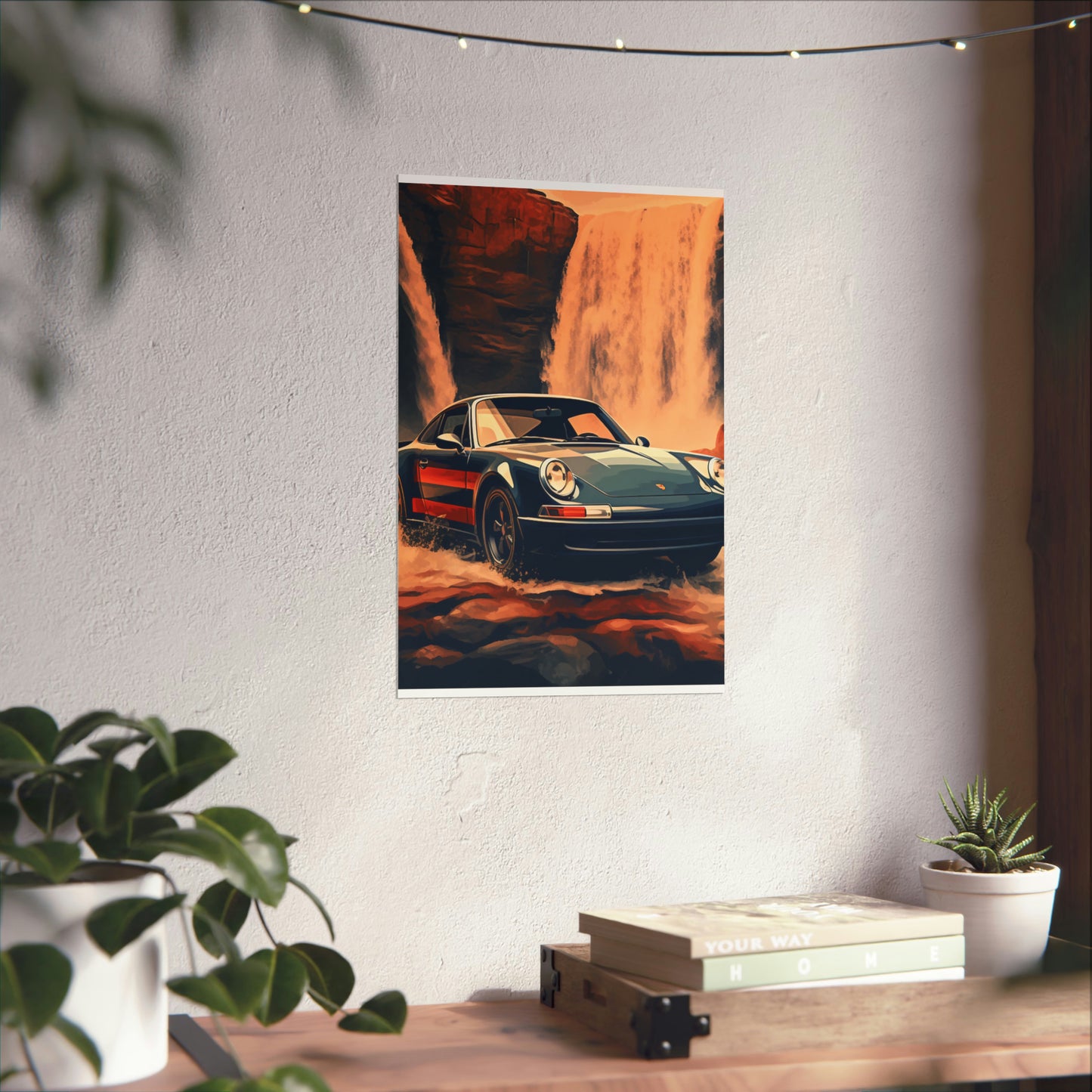 Premium Matte Vertical Posters American Flag Porsche Abstract 3