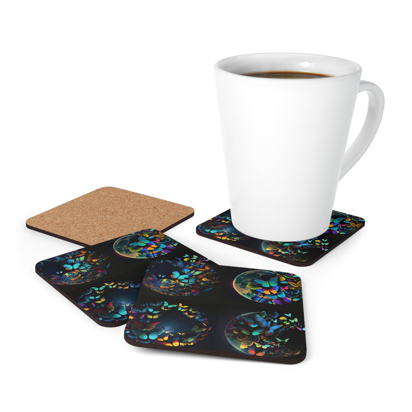 Corkwood Coaster Set Moon Butterfly 5