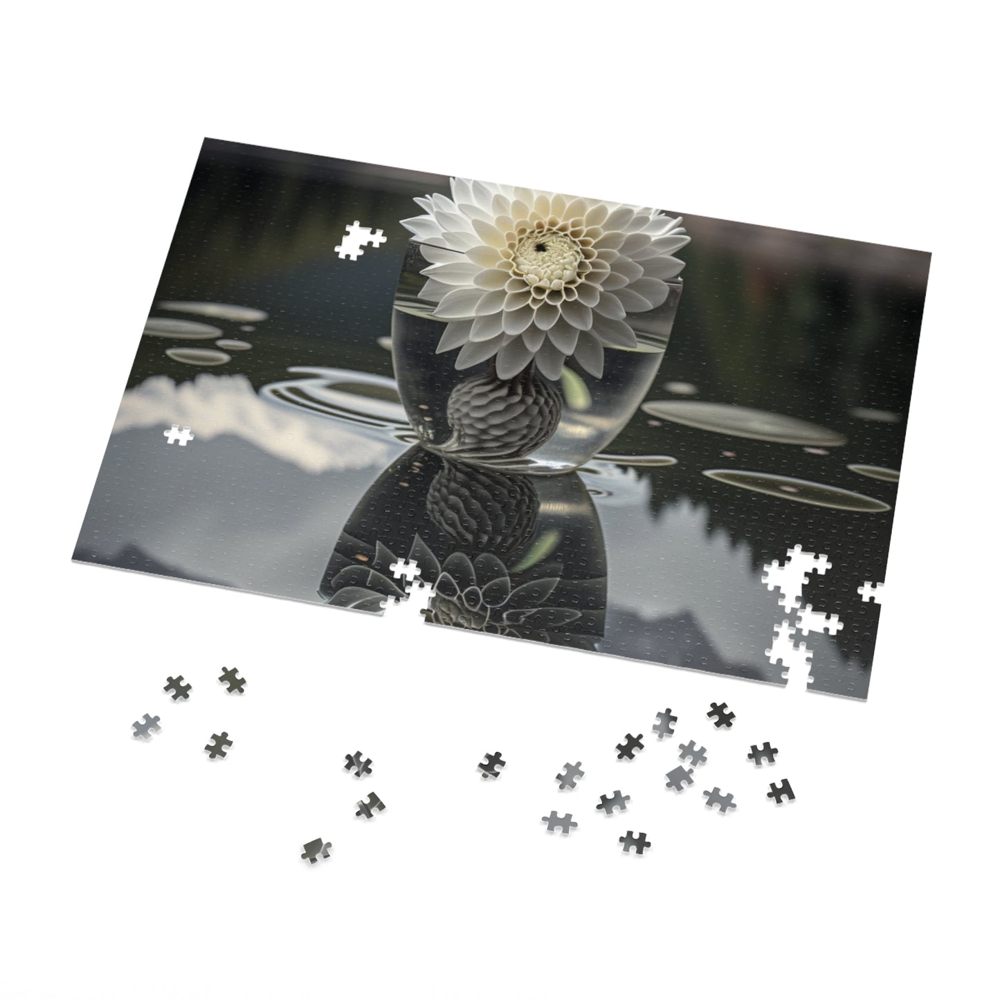 Jigsaw Puzzle (30, 110, 252, 500,1000-Piece) White Dahlia 3