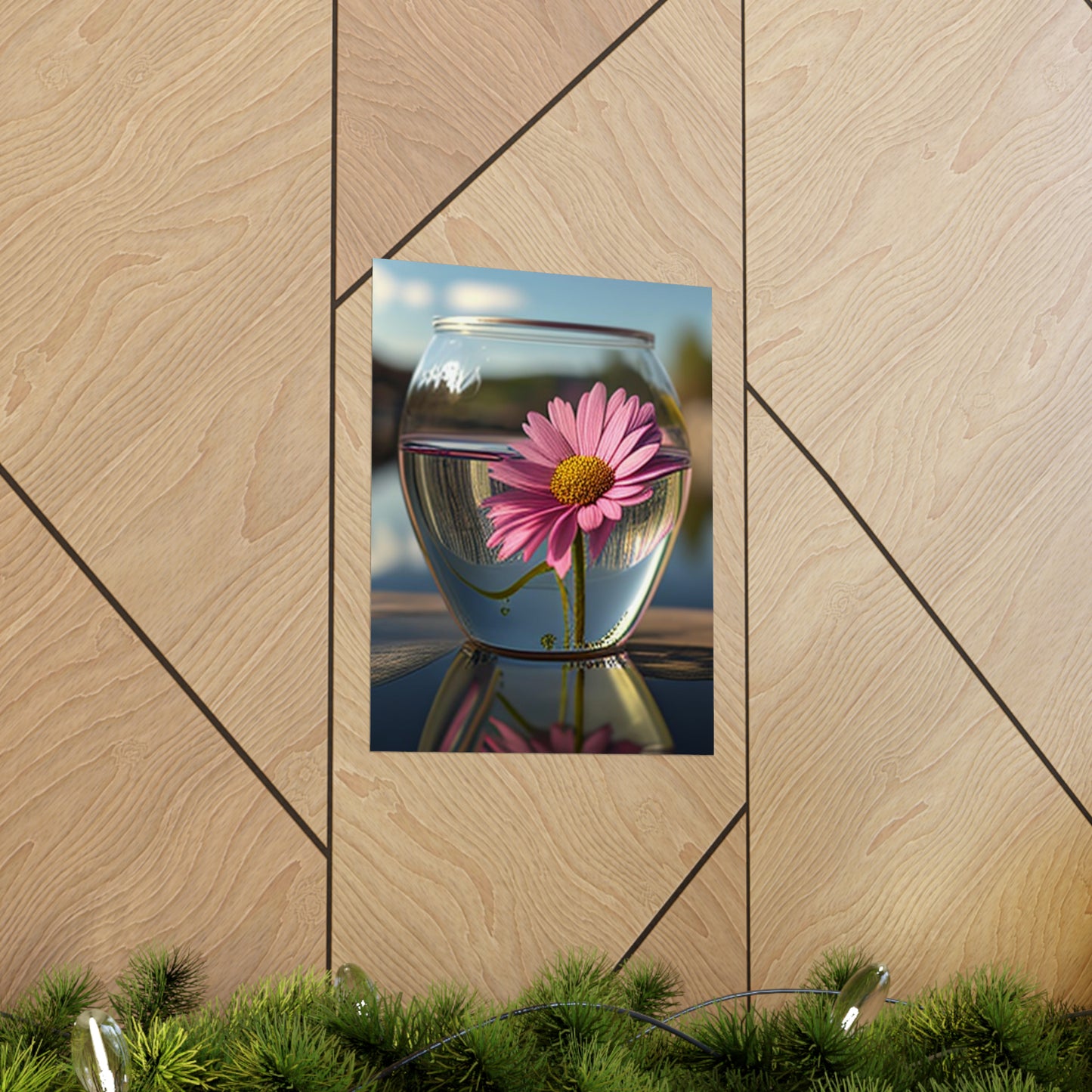 Premium Matte Vertical Posters Pink Daisy 3