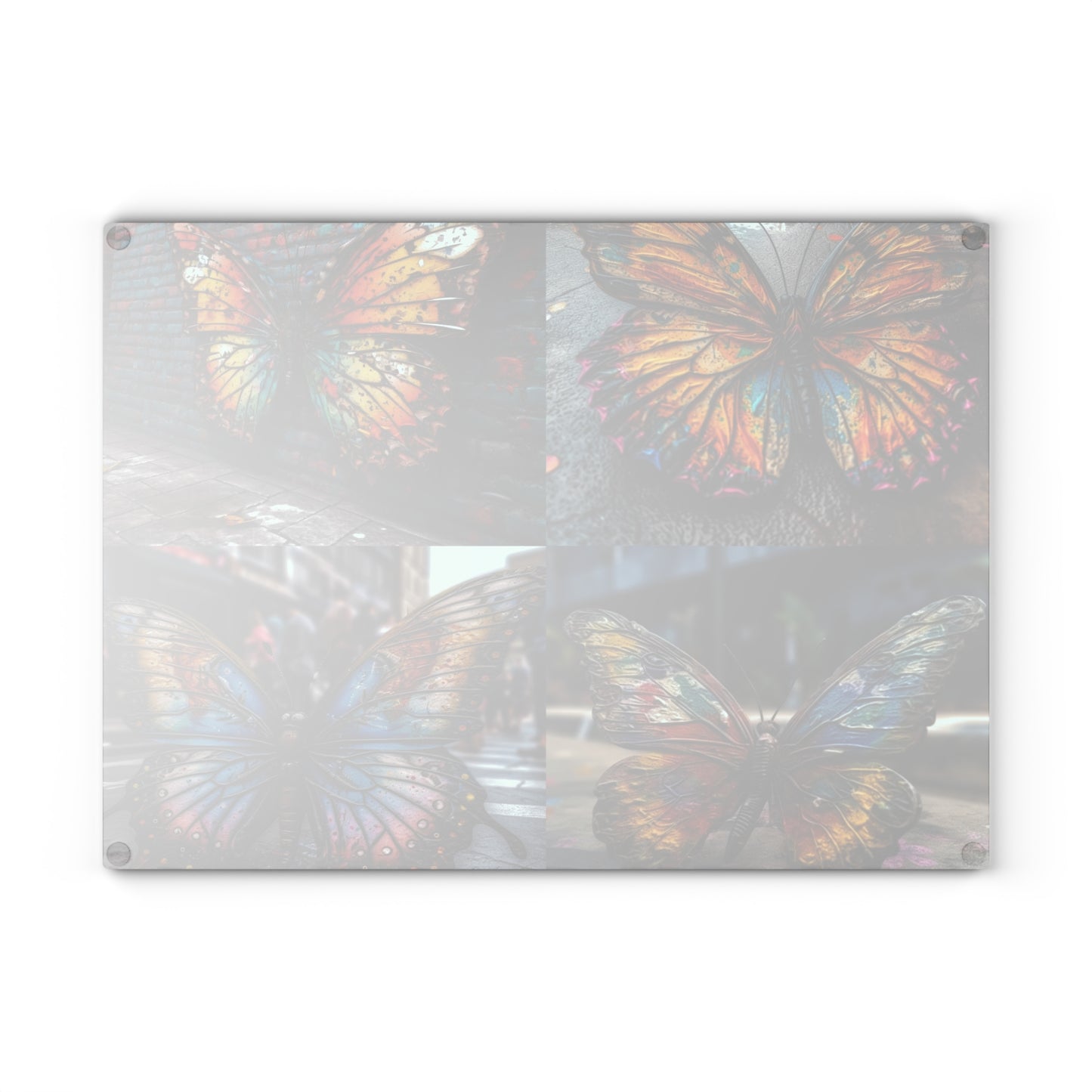 Glass Cutting Board Liquid Street Butterfly 5