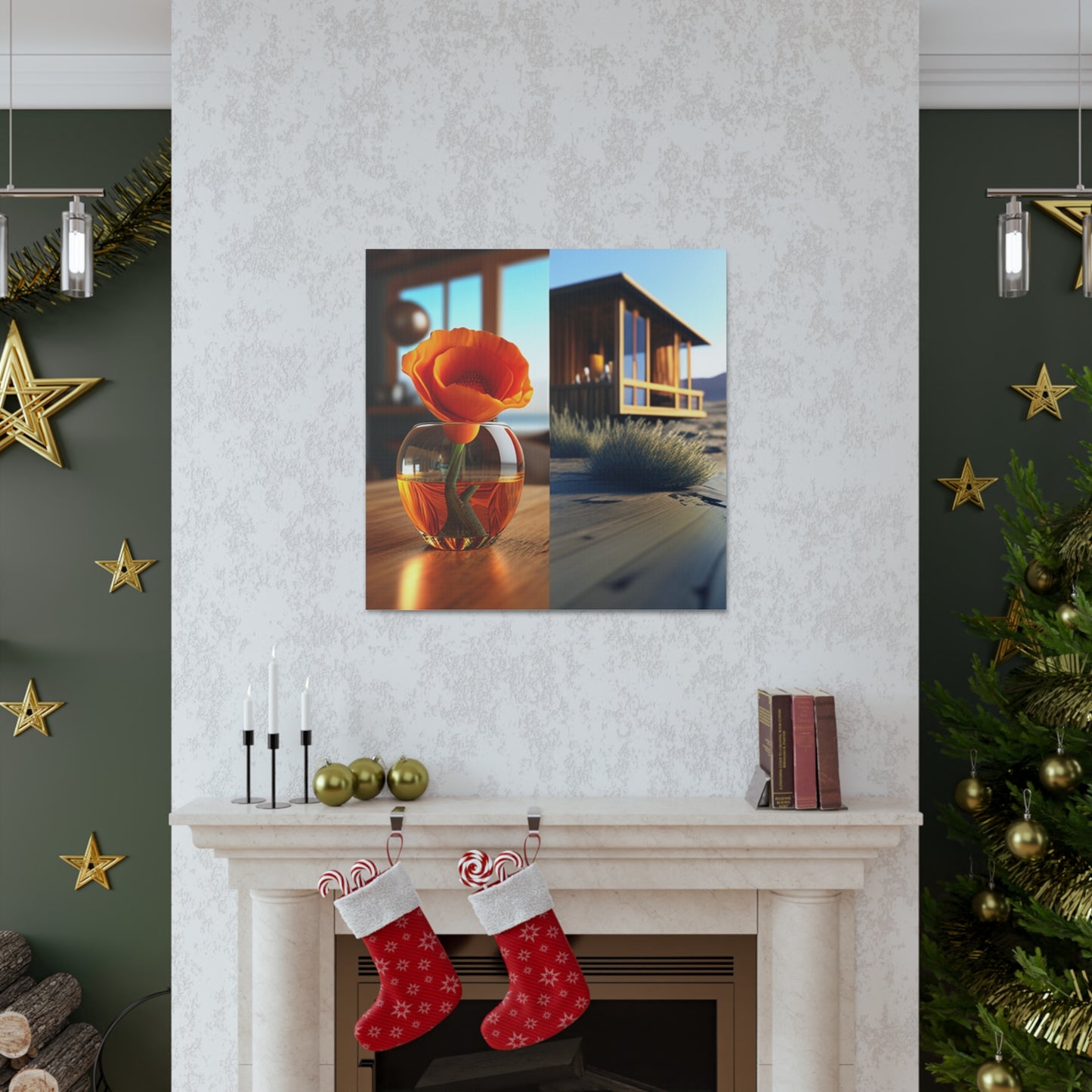 Canvas Gallery Wraps Poppy in a Glass Vase 3