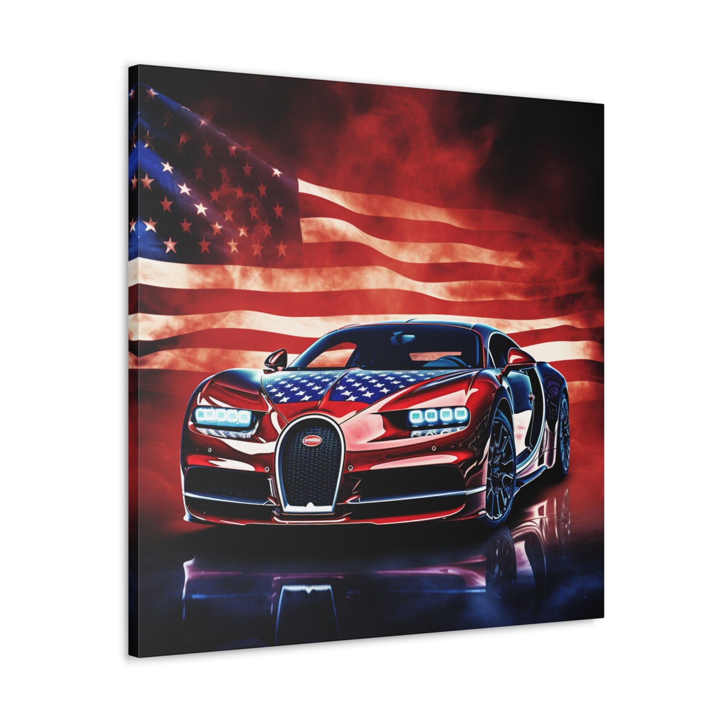 Canvas Gallery Wraps Abstract American Flag Background Bugatti 3