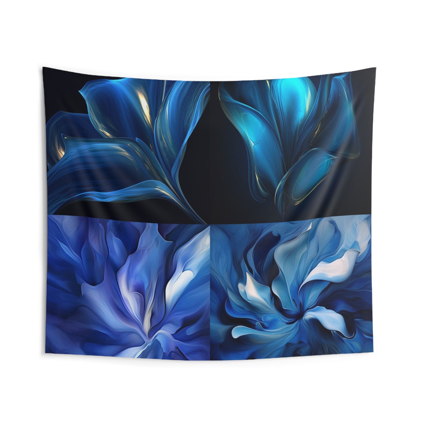 Indoor Wall Tapestries Abstract Blue Tulip 5