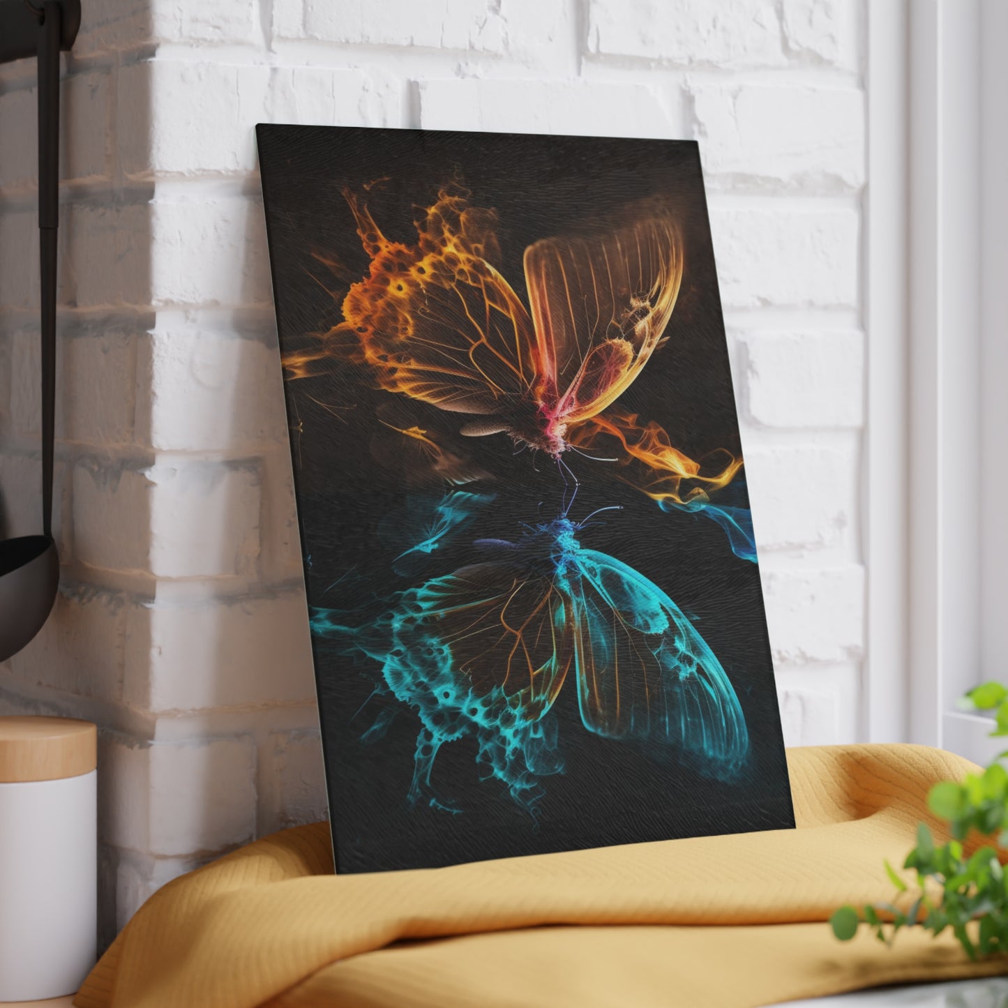 Glass Cutting Board Kiss Neon Butterfly 10