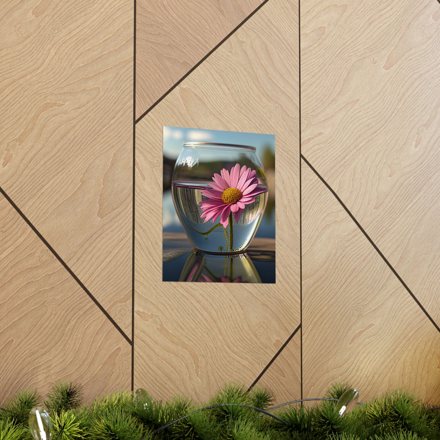 Premium Matte Vertical Posters Pink Daisy 3