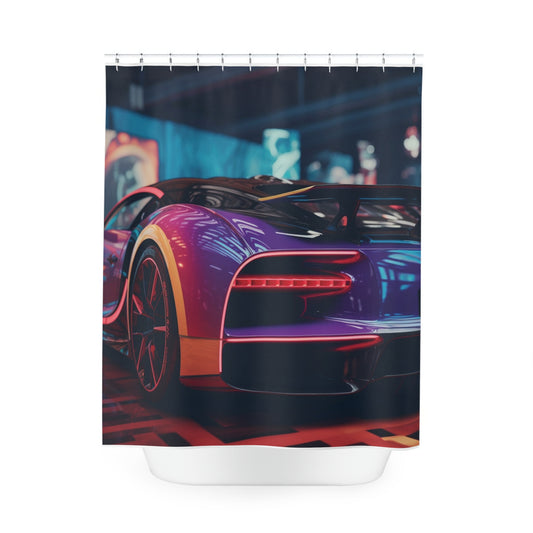 Polyester Shower Curtain Hyper Bugatti Neon Chiron 3