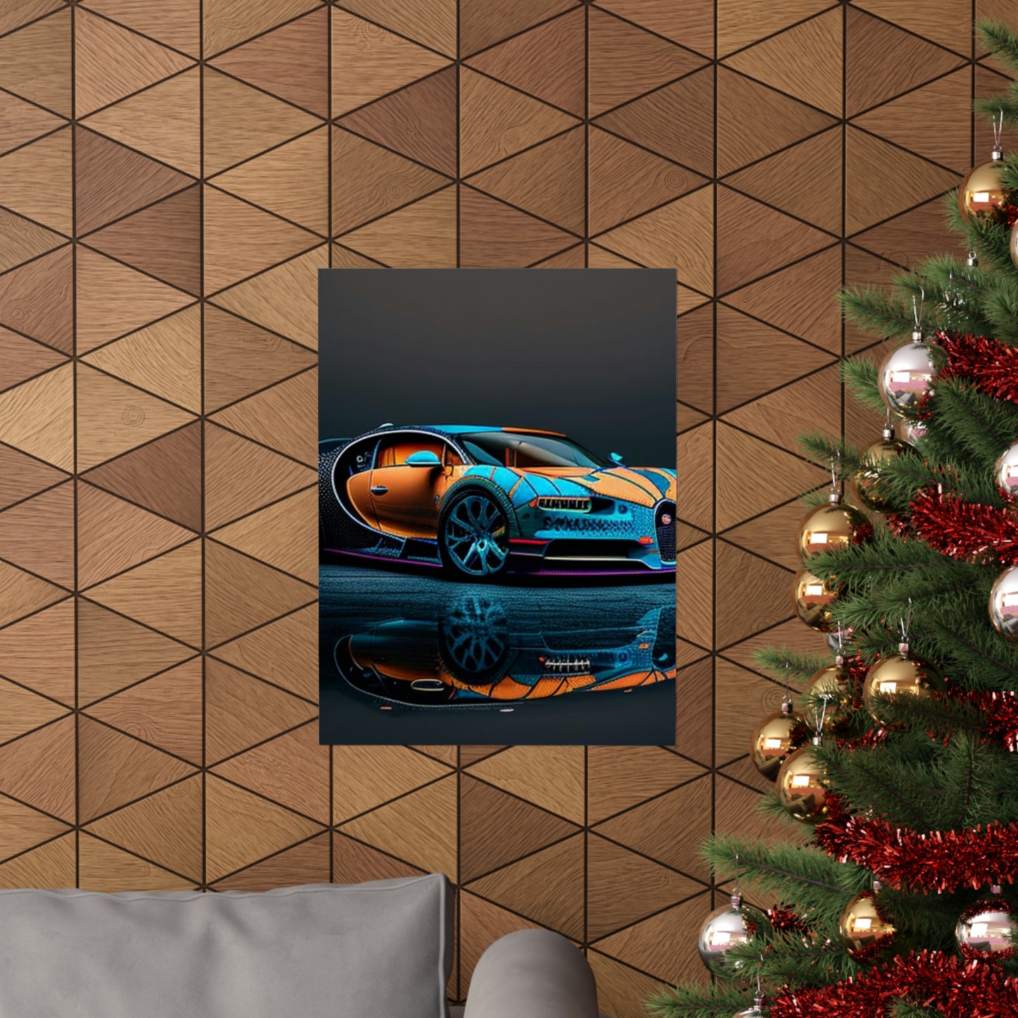 Premium Matte Vertical Posters Bugatti Blue 1