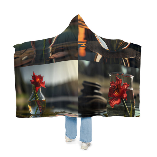 Snuggle Hooded Blanket Red Lily in a Glass vase 5